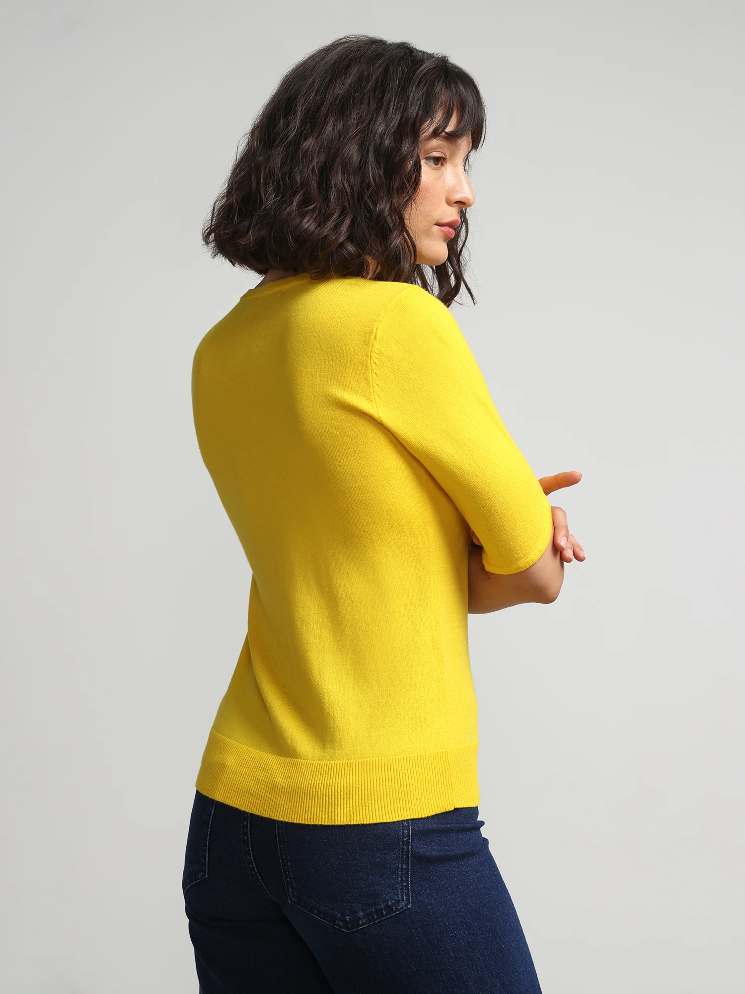 Petite Jeweled-Button Chelsea Crewneck Cardigan - Image 29