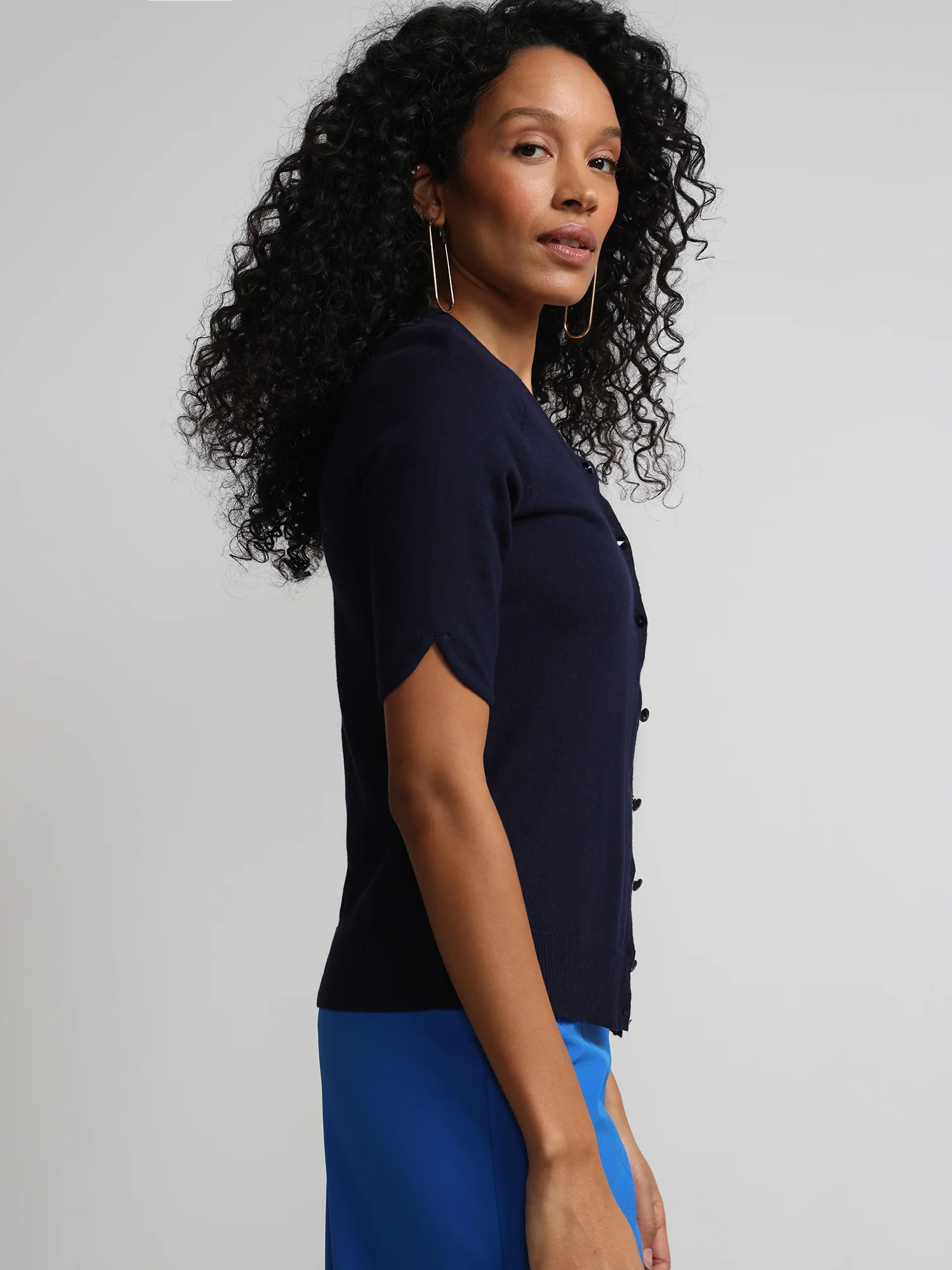 Petite Jeweled-Button Chelsea Crewneck Cardigan - Image 33