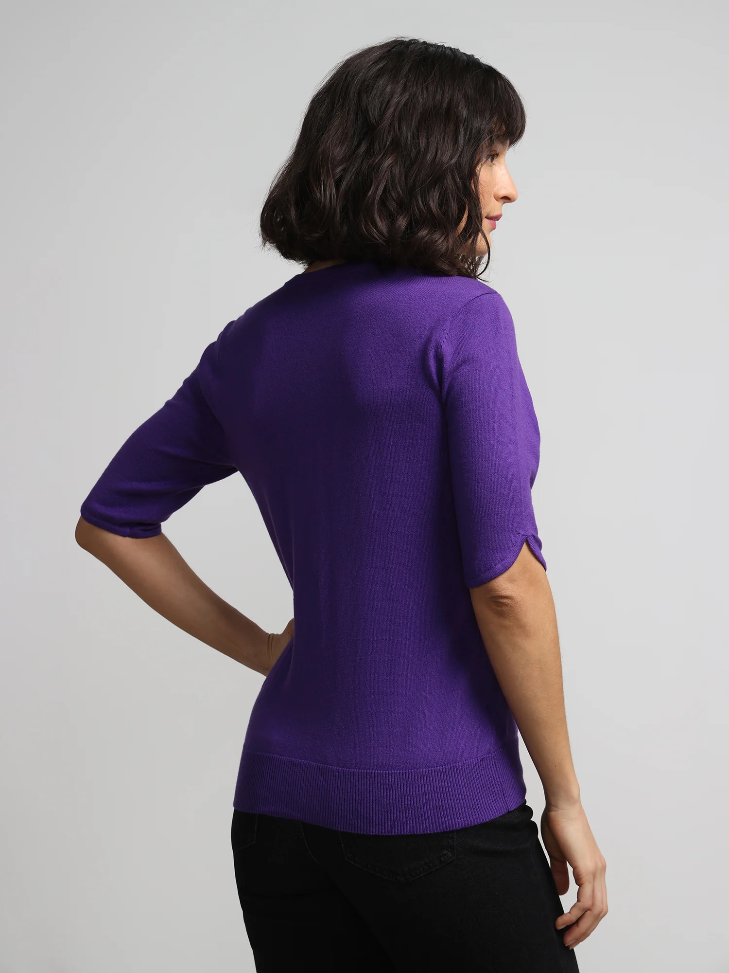 Petite Jeweled-Button Chelsea Crewneck Cardigan - Image 49