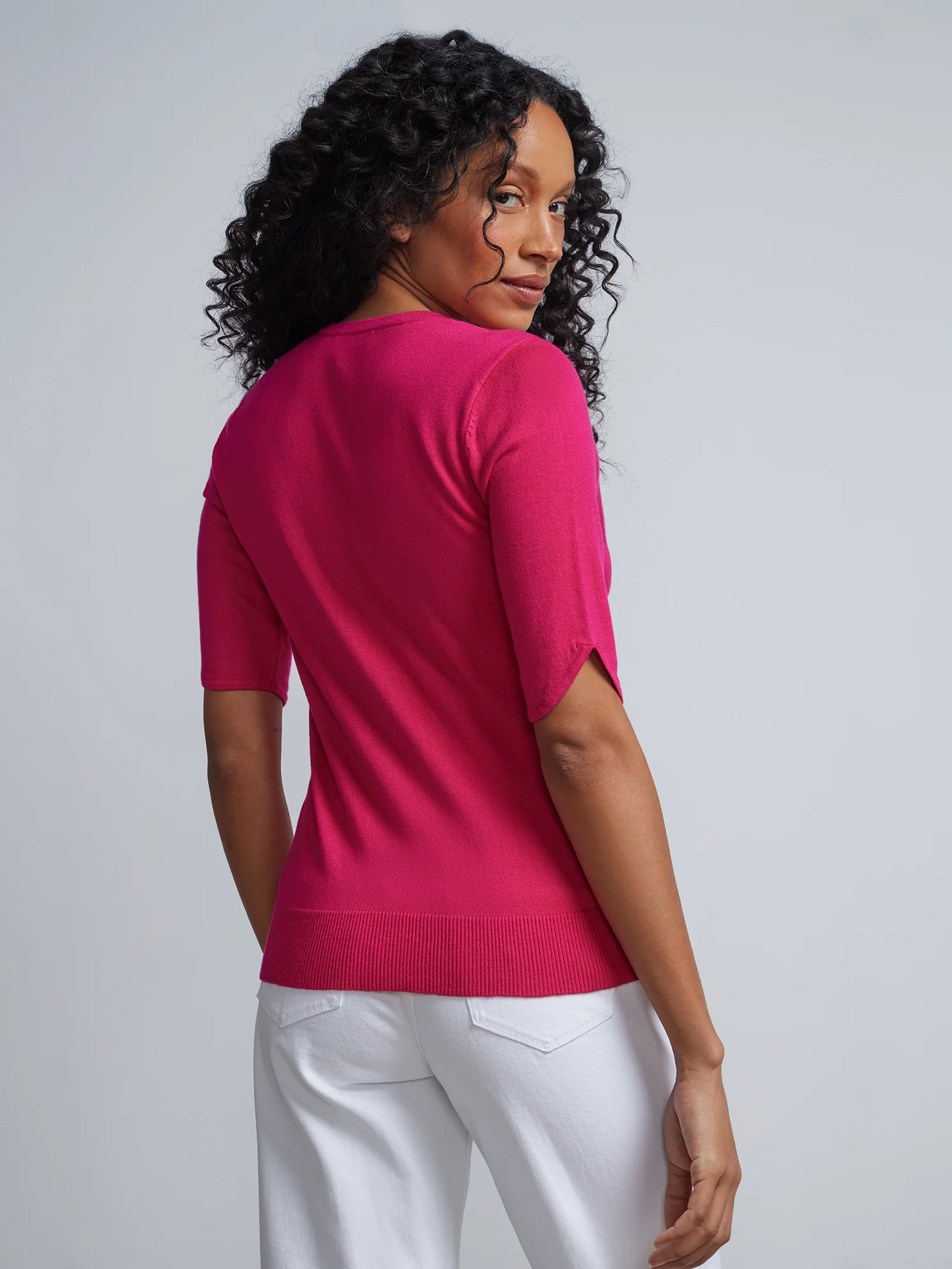 Petite Jeweled-Button Chelsea Crewneck Cardigan - Image 53