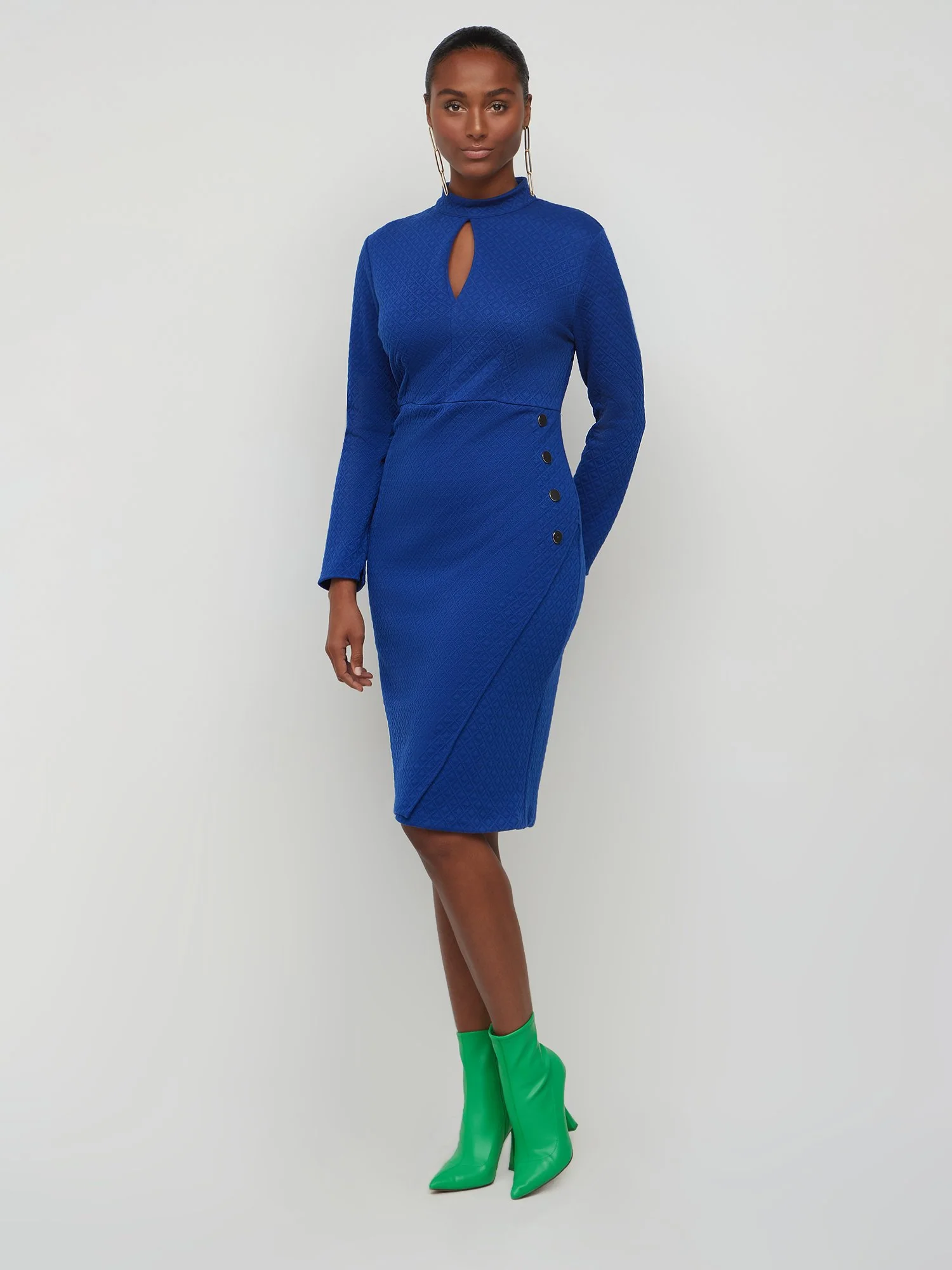 Petite Keyhole Cut-Out Sheath Dress
