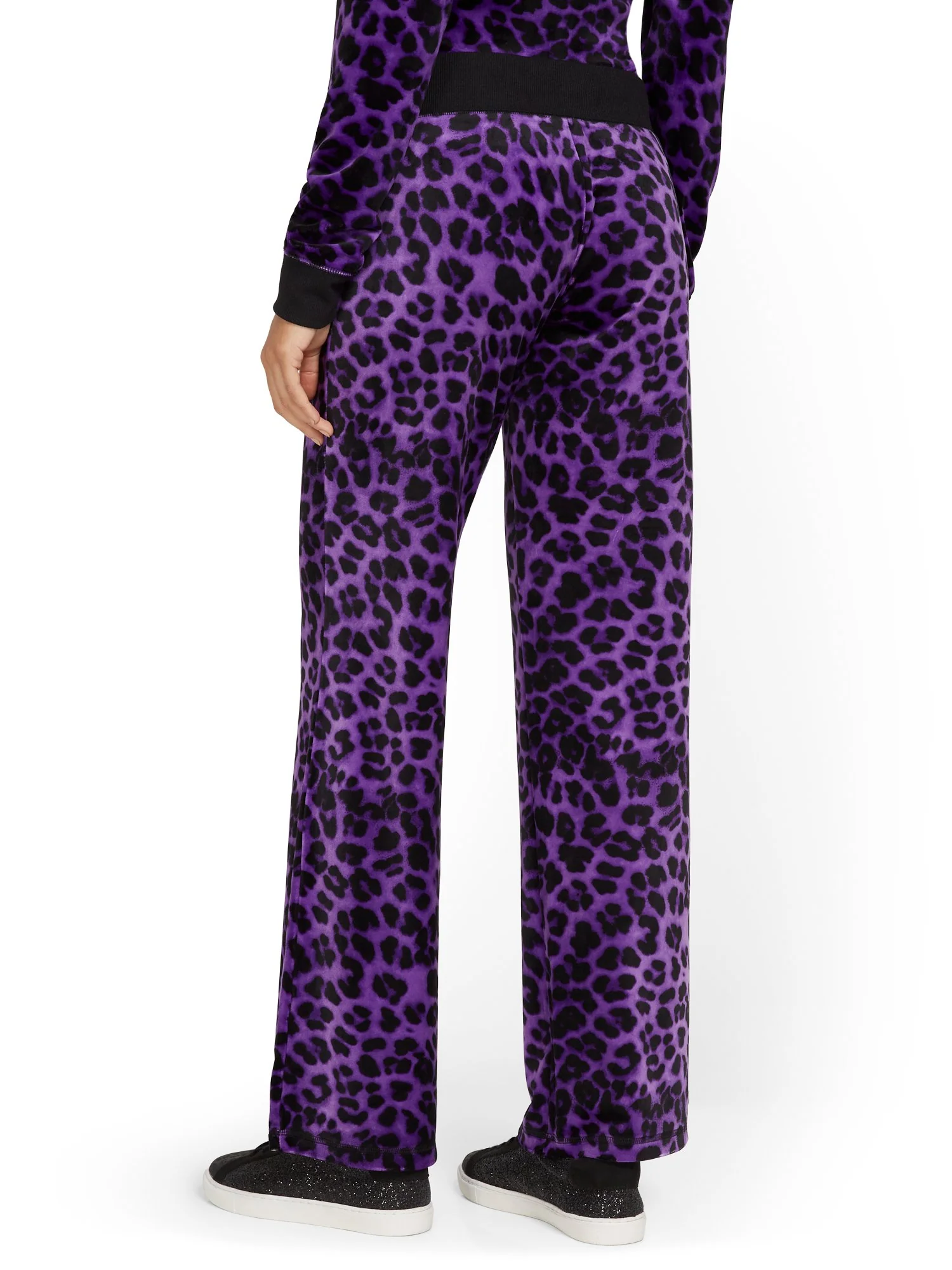 Petite Leopard-Print Velour Straight-Leg Pant - Dreamy Velour Collection - Image 8