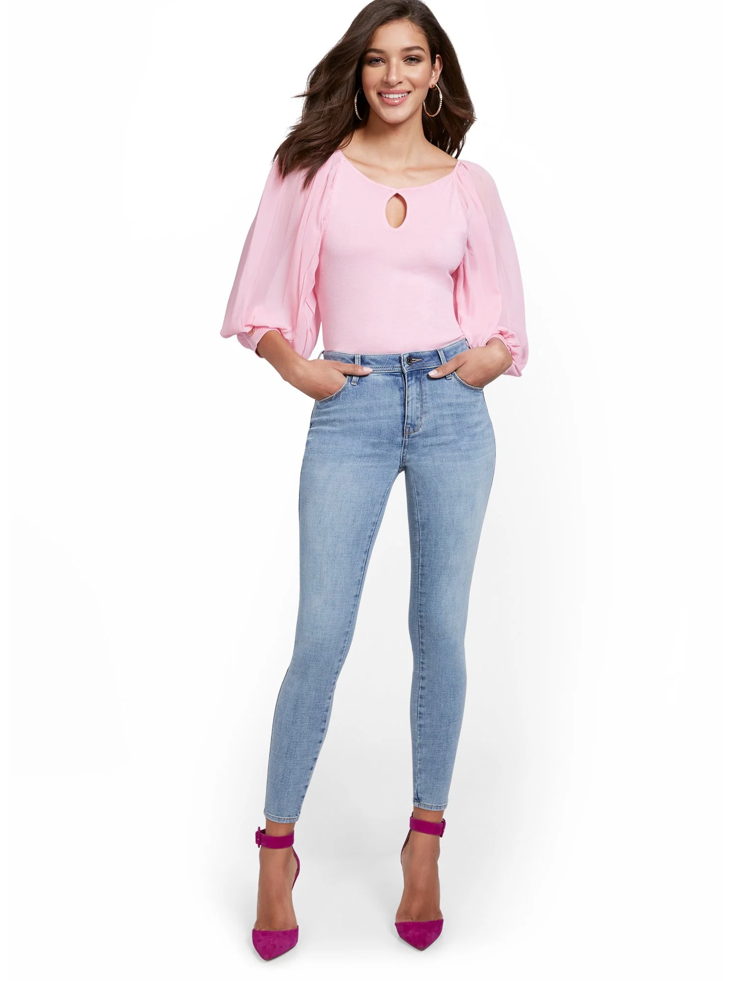 Petite Lexi High-Waisted Super-Skinny Ankle Jeans - Blue Love - Image 4