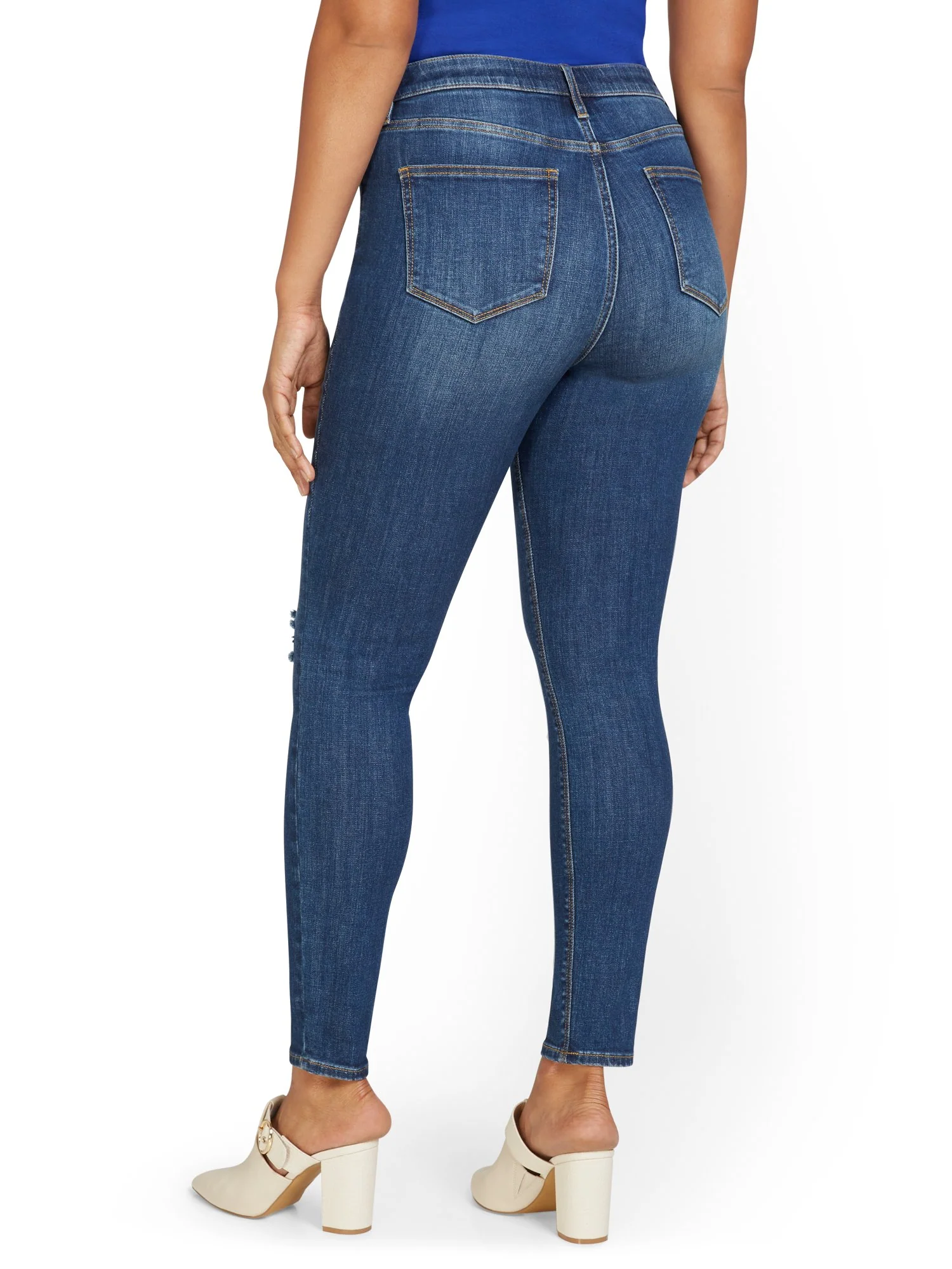 Petite Lexi High-Waisted Super-Skinny Jeans - Medium Wash - Image 9