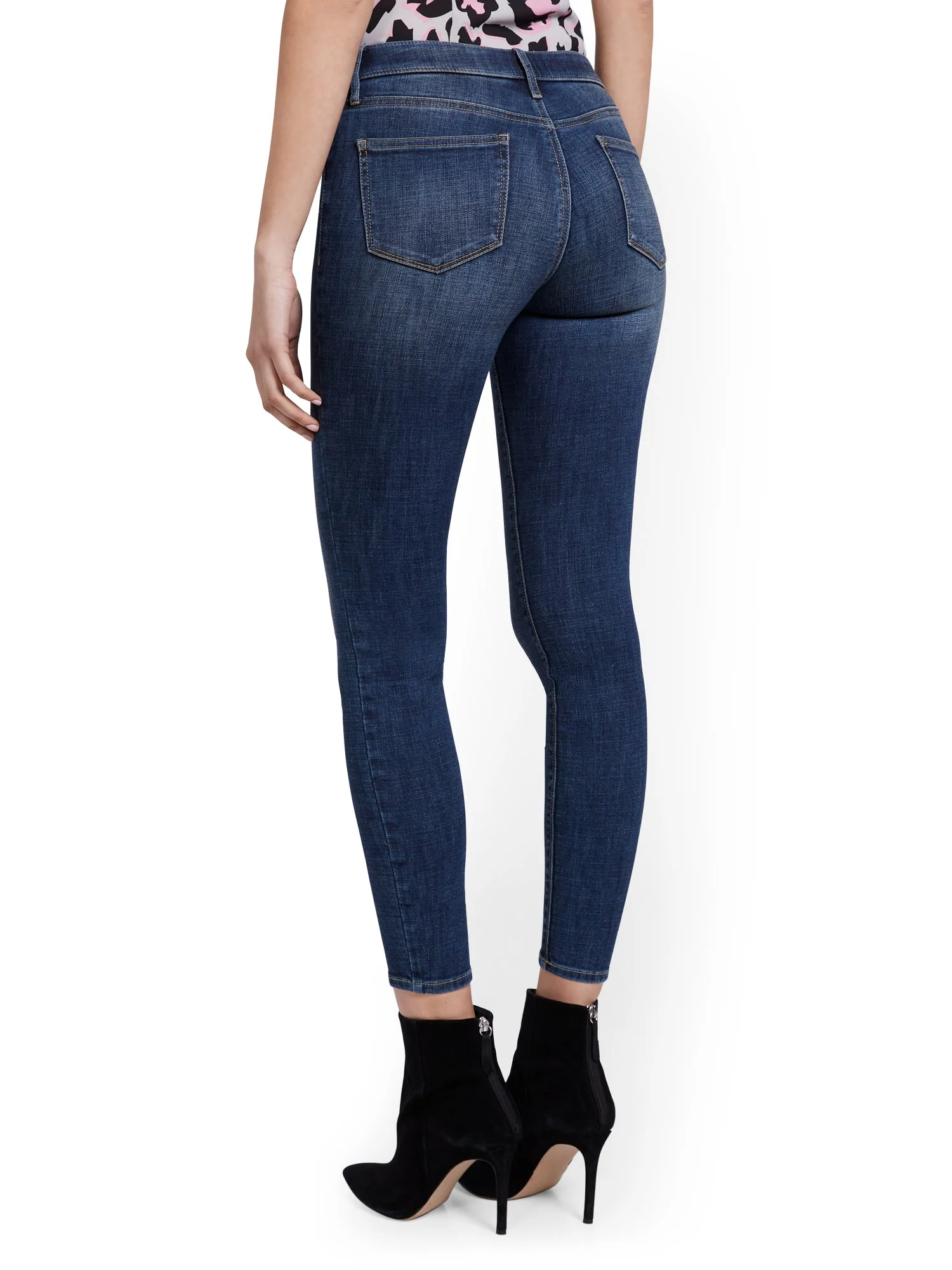Petite Lexi Mid-Rise Super-Skinny Ankle Jeans - Blue Hustle - Image 3