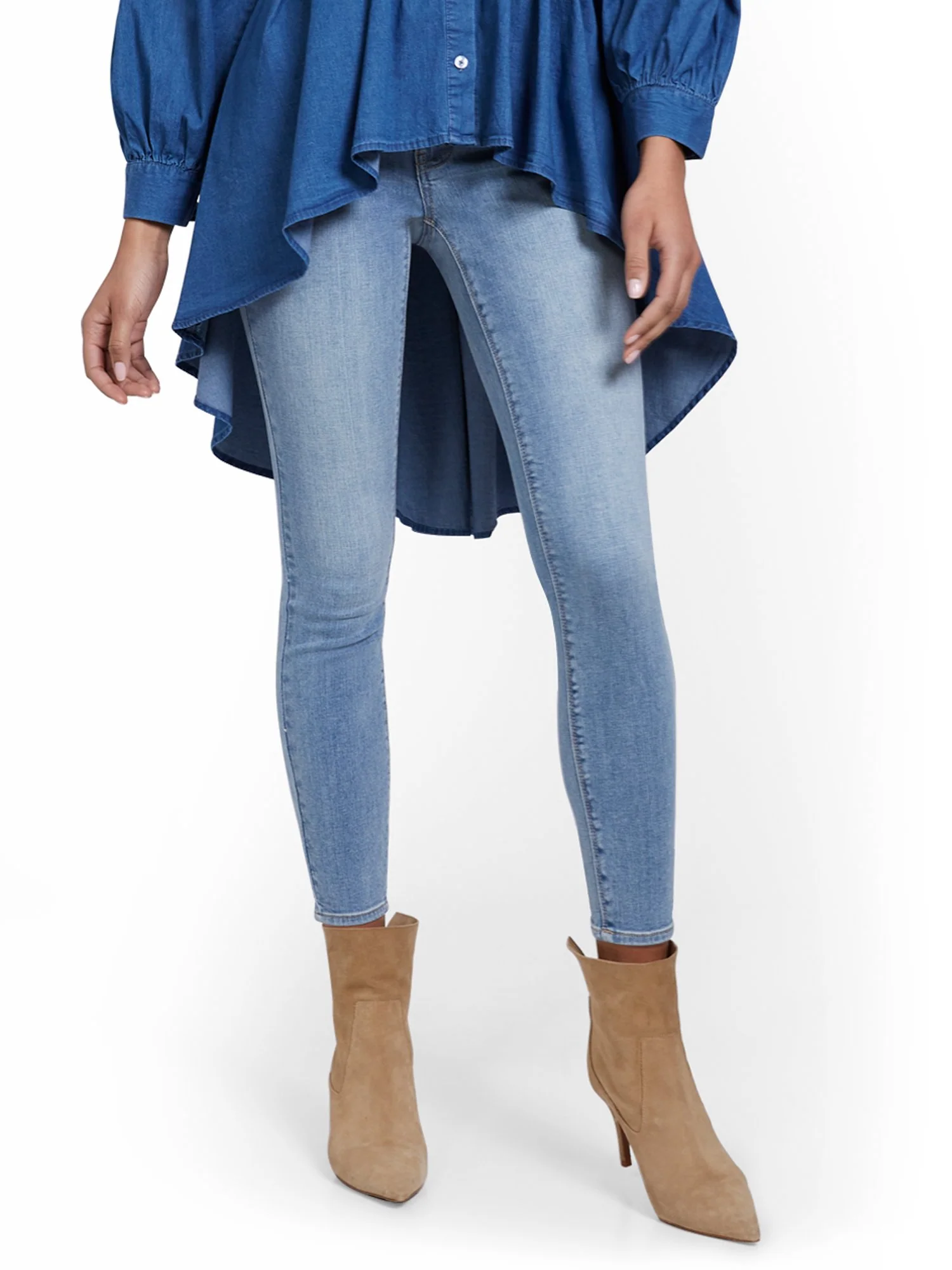 Petite Lexi Mid-Rise Super-Skinny Ankle Jeans - Blue Rock - Image 2