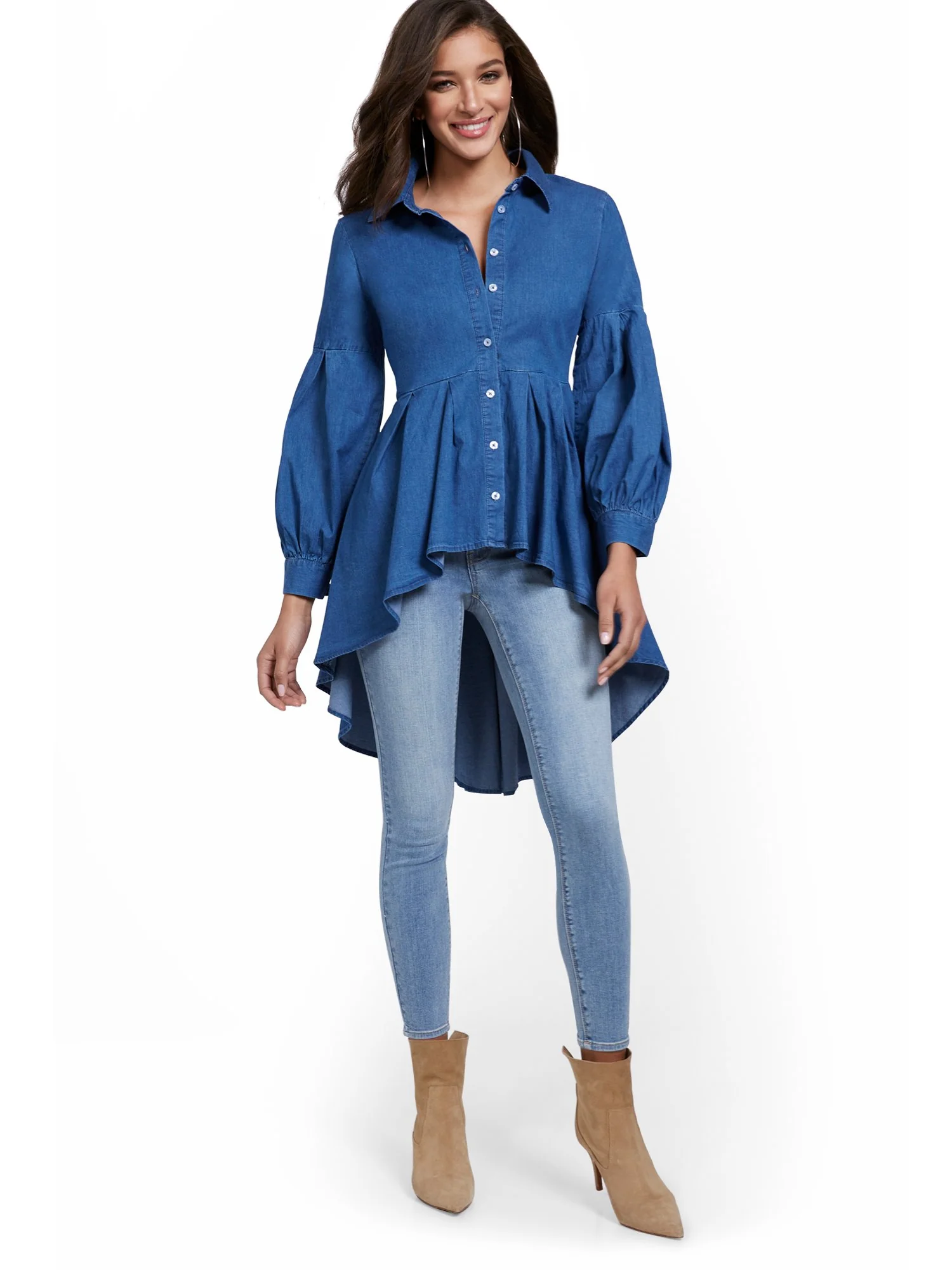 Petite Lexi Mid-Rise Super-Skinny Ankle Jeans - Blue Rock - Image 4