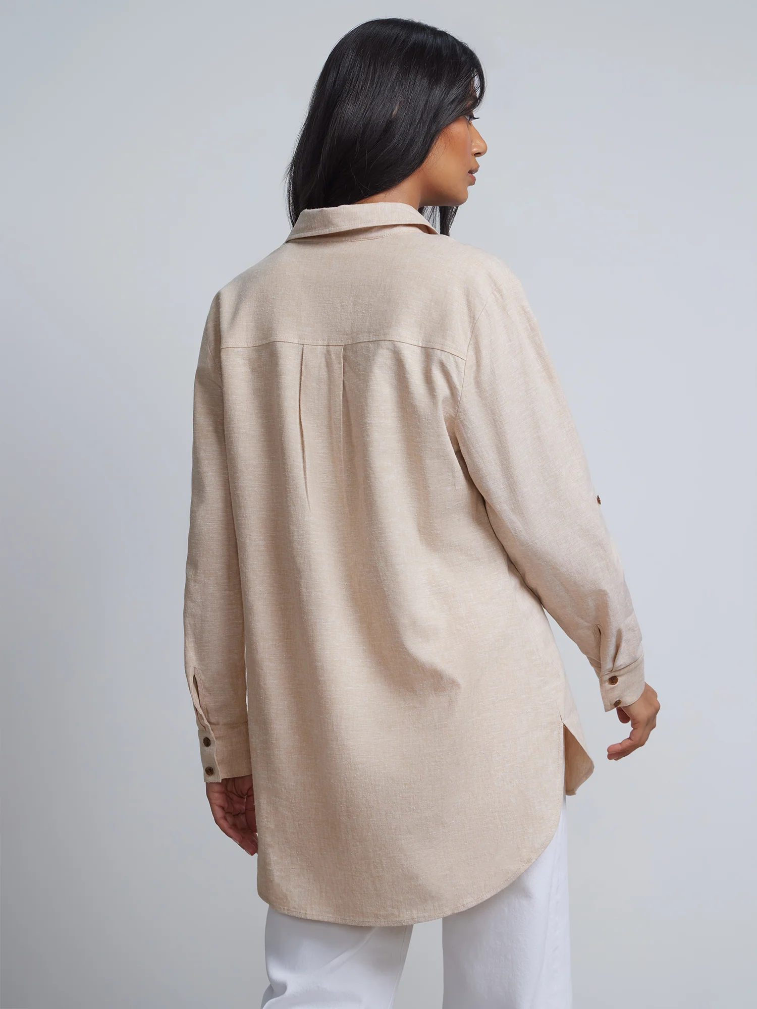 Petite Linen-Blend Boyfriend Button-Front - NY&C Madison Shirt® - Image 8