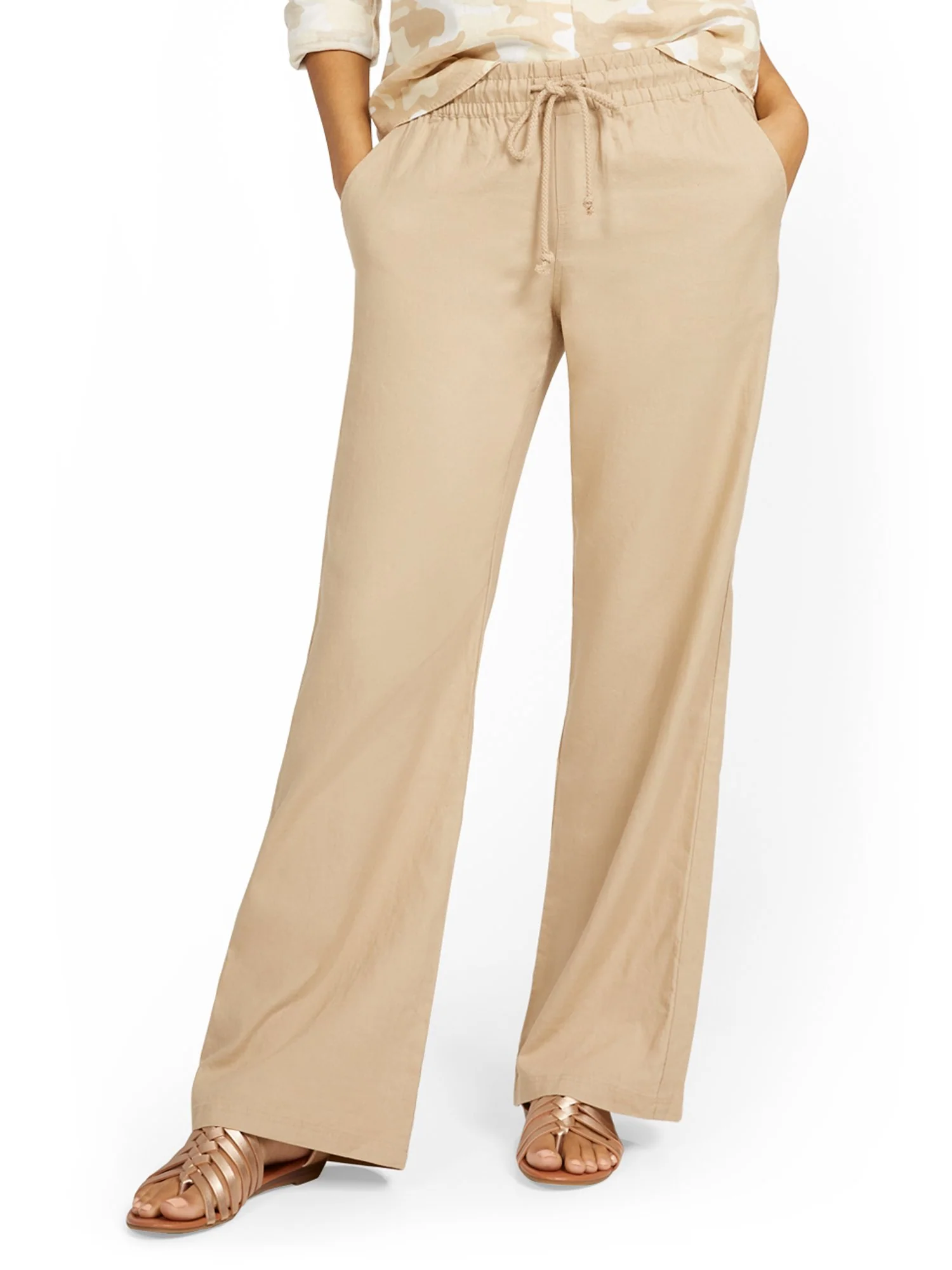 Petite Linen-Blend High-Waisted Drawstring Pant - Image 17