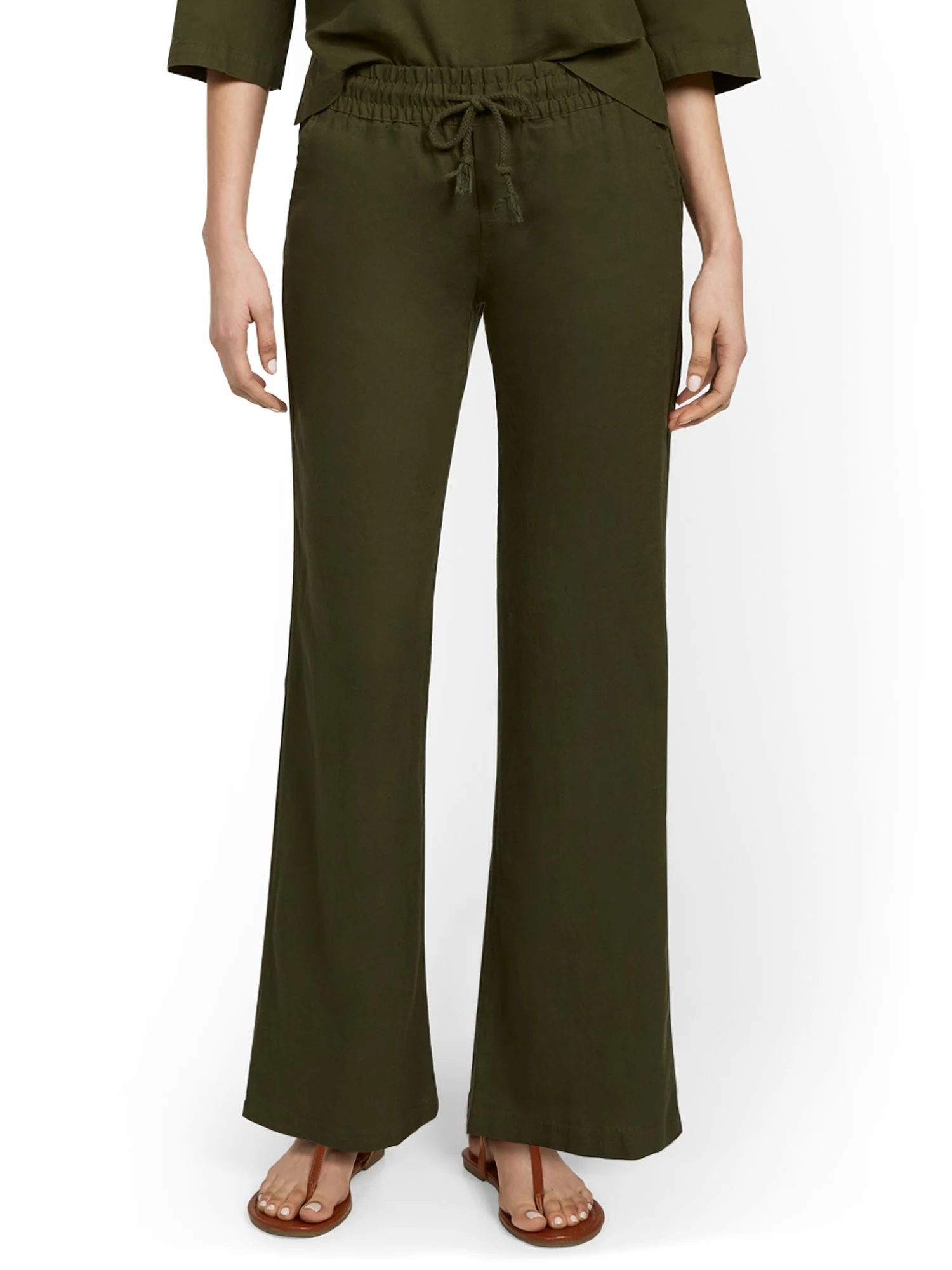 Petite Linen-Blend High-Waisted Drawstring Pant - Image 9