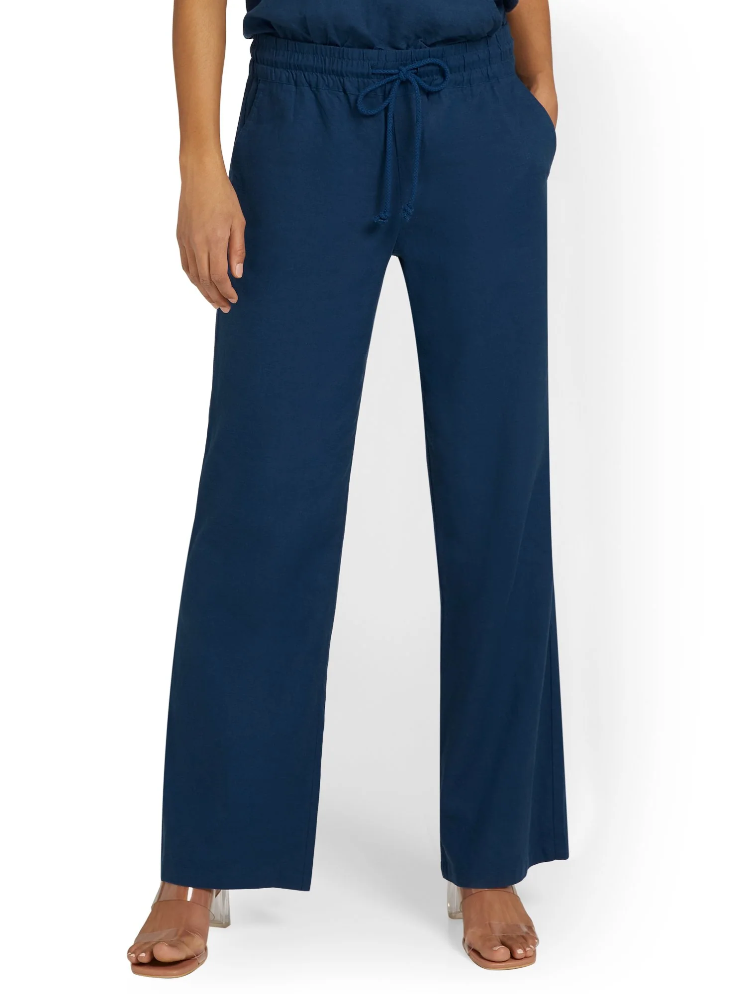 Petite Linen-Blend Tie-Waist Wide-Leg Pant - Image 6