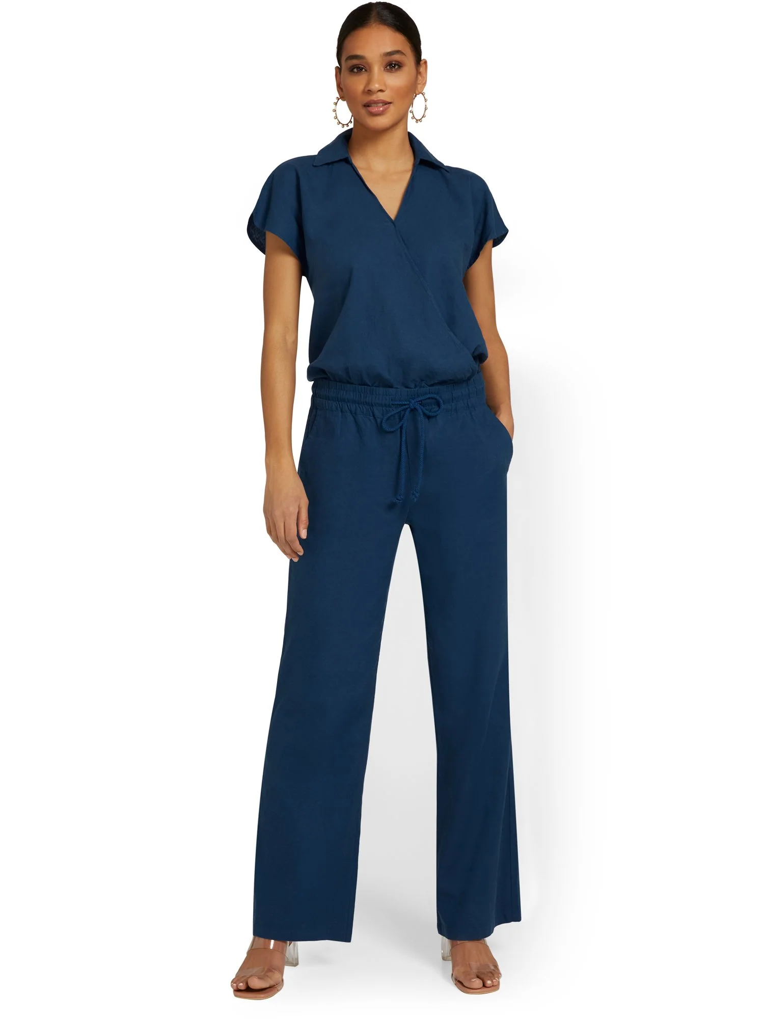 Petite Linen-Blend Tie-Waist Wide-Leg Pant - Image 7