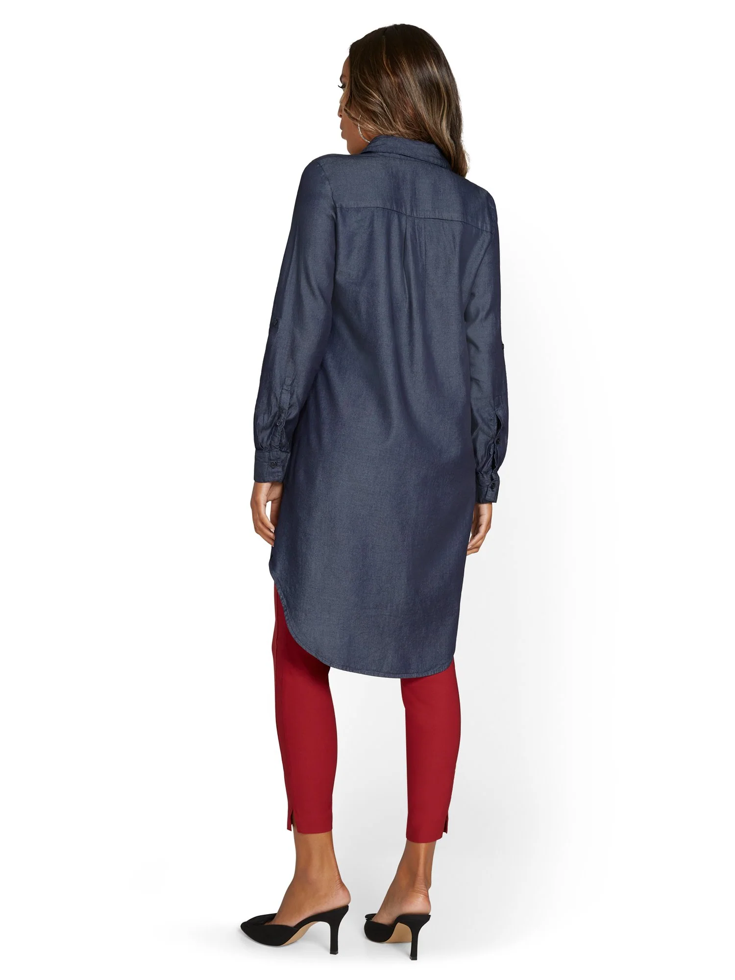 Petite Madison Chambray Tunic Shirt - Image 3