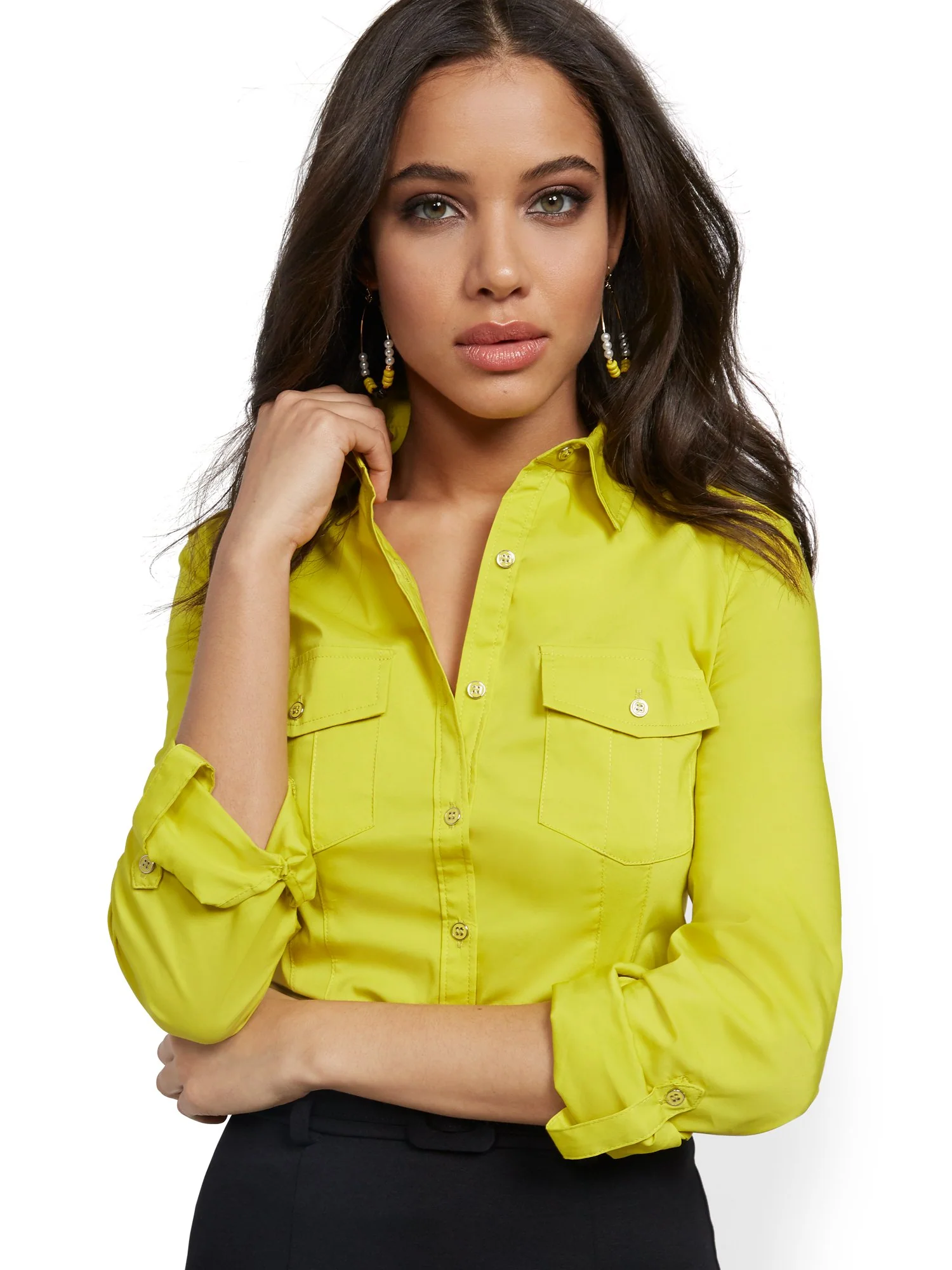 Petite Madison Stretch Shirt - Secret Snap - 7th Avenue - Image 3