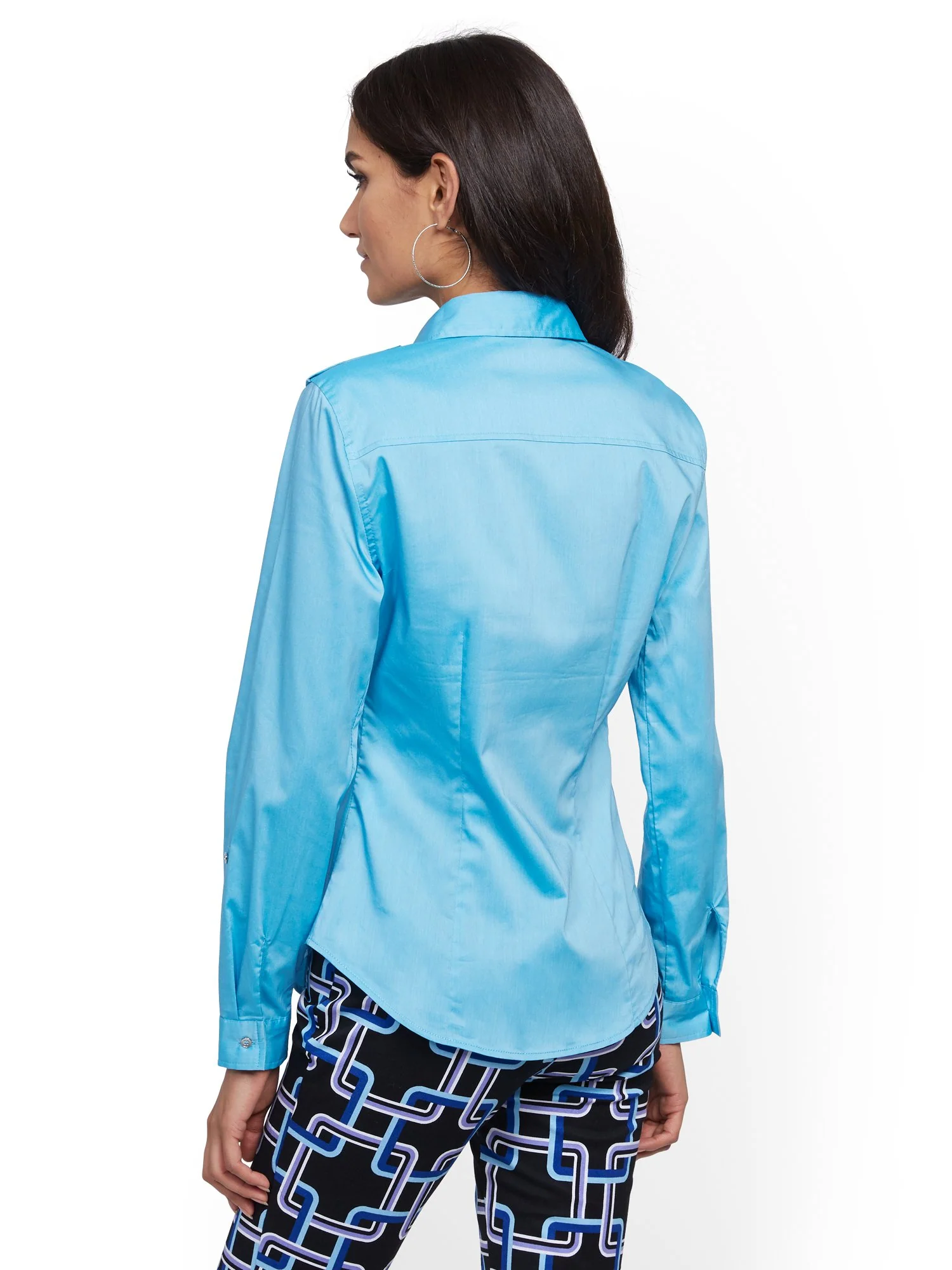 Petite Madison Stretch Shirt - Secret Snap - 7th Avenue - Image 3