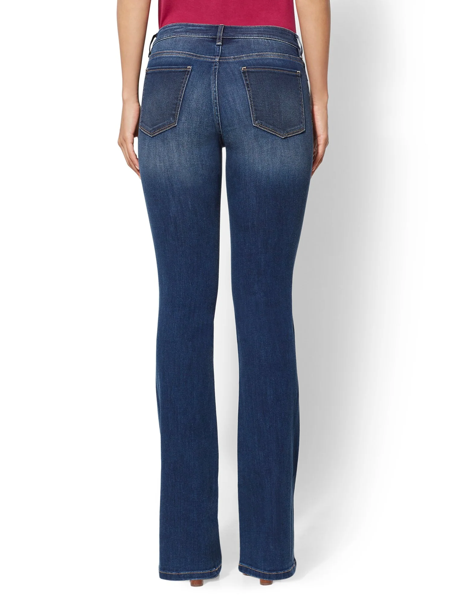 Petite Mid-Rise Curvy Bootcut Jeans - Blue Honey - Image 3