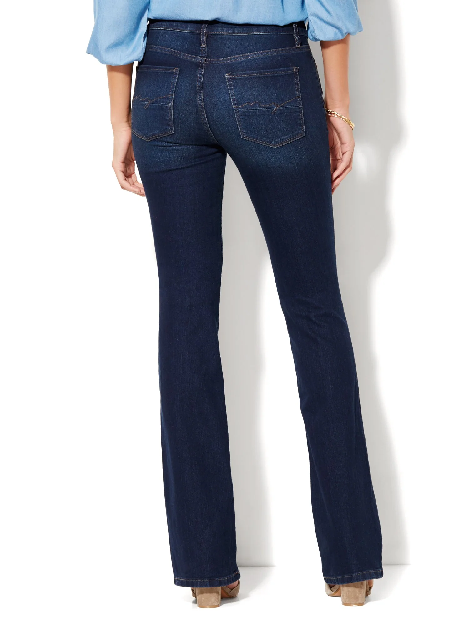 Petite Mid-Rise Instantly Slimming Curvy Bootcut Jeans - Image 3