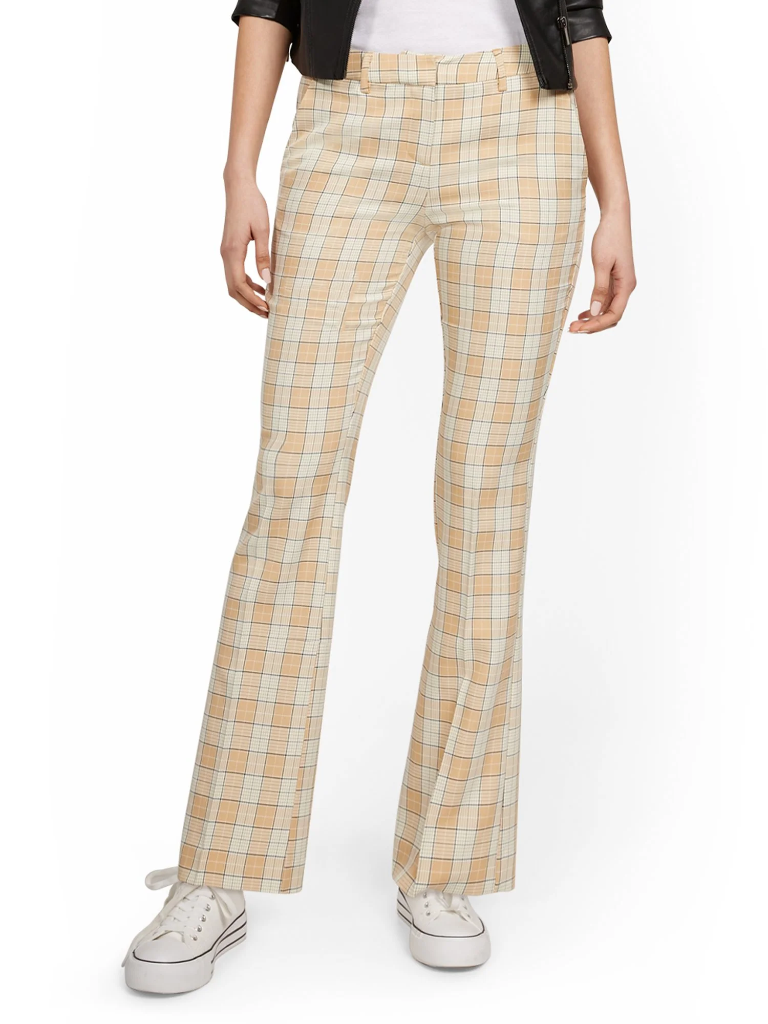 Petite Mid-Rise Modern Bootcut Pant - Plaid - Image 2