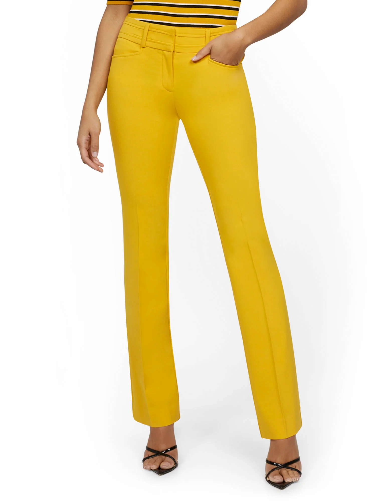 Petite Mid-Rise Modern Fit Barely Bootcut Pant - Essential Stretch - Image 19