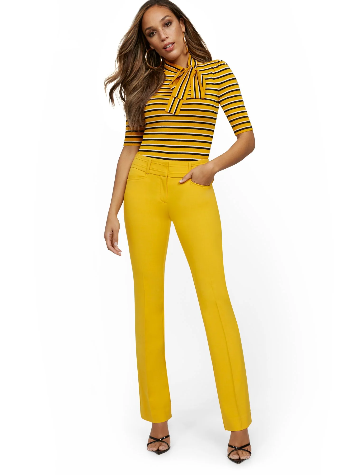 Petite Mid-Rise Modern Fit Barely Bootcut Pant - Essential Stretch - Image 20