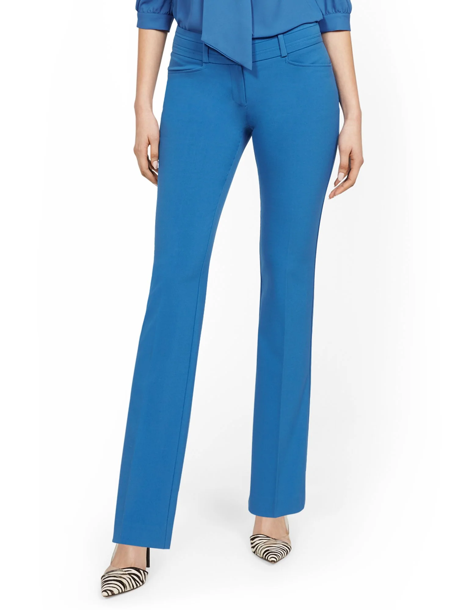 Petite Mid-Rise Modern Fit Barely Bootcut Pant - Essential Stretch - Image 26