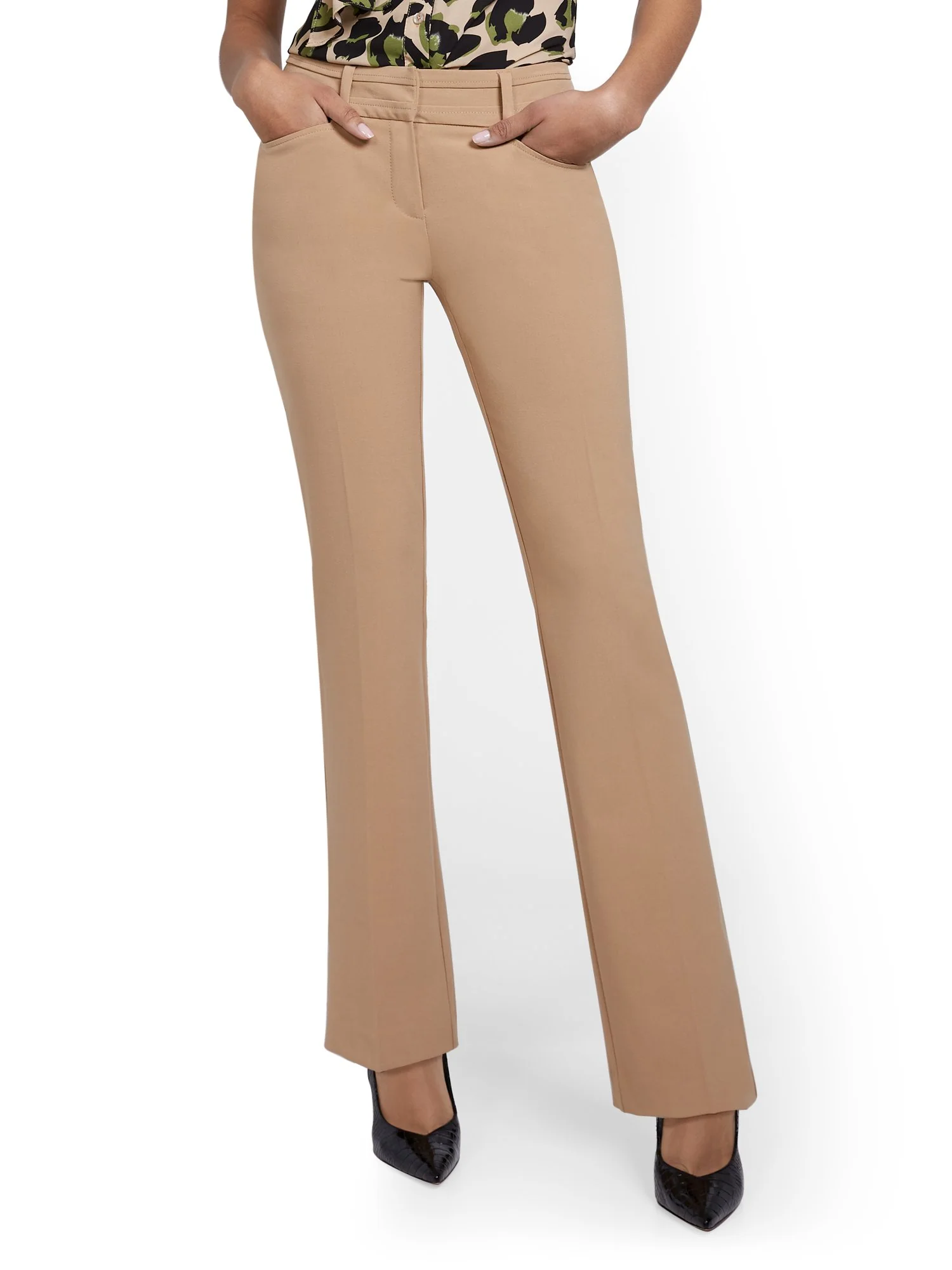 Petite Mid-Rise Modern Fit Barely Bootcut Pant - Essential Stretch - Image 30