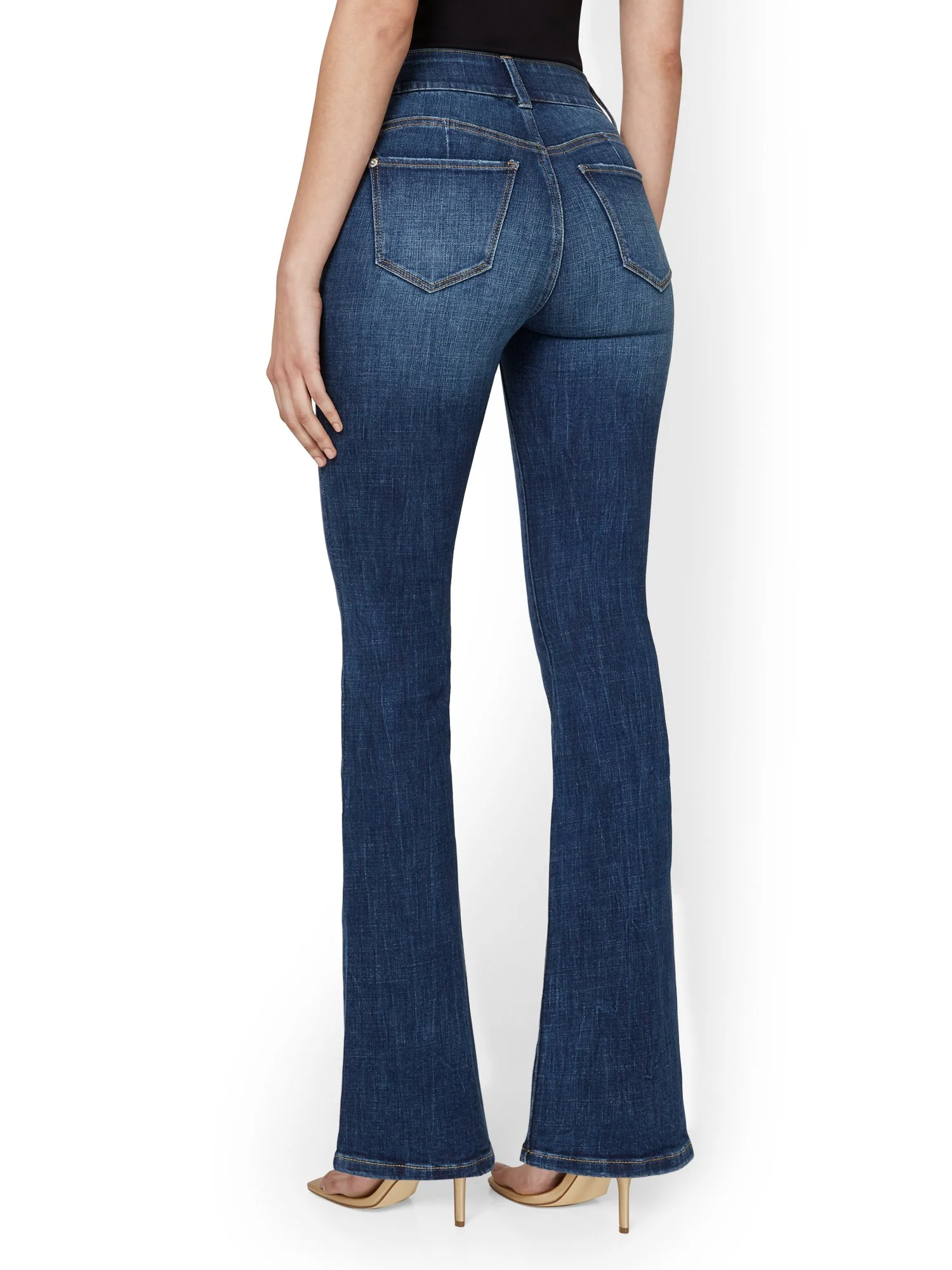Petite Mya Curvy High-Waisted Bootcut Jeans - Medium Wash - Image 4