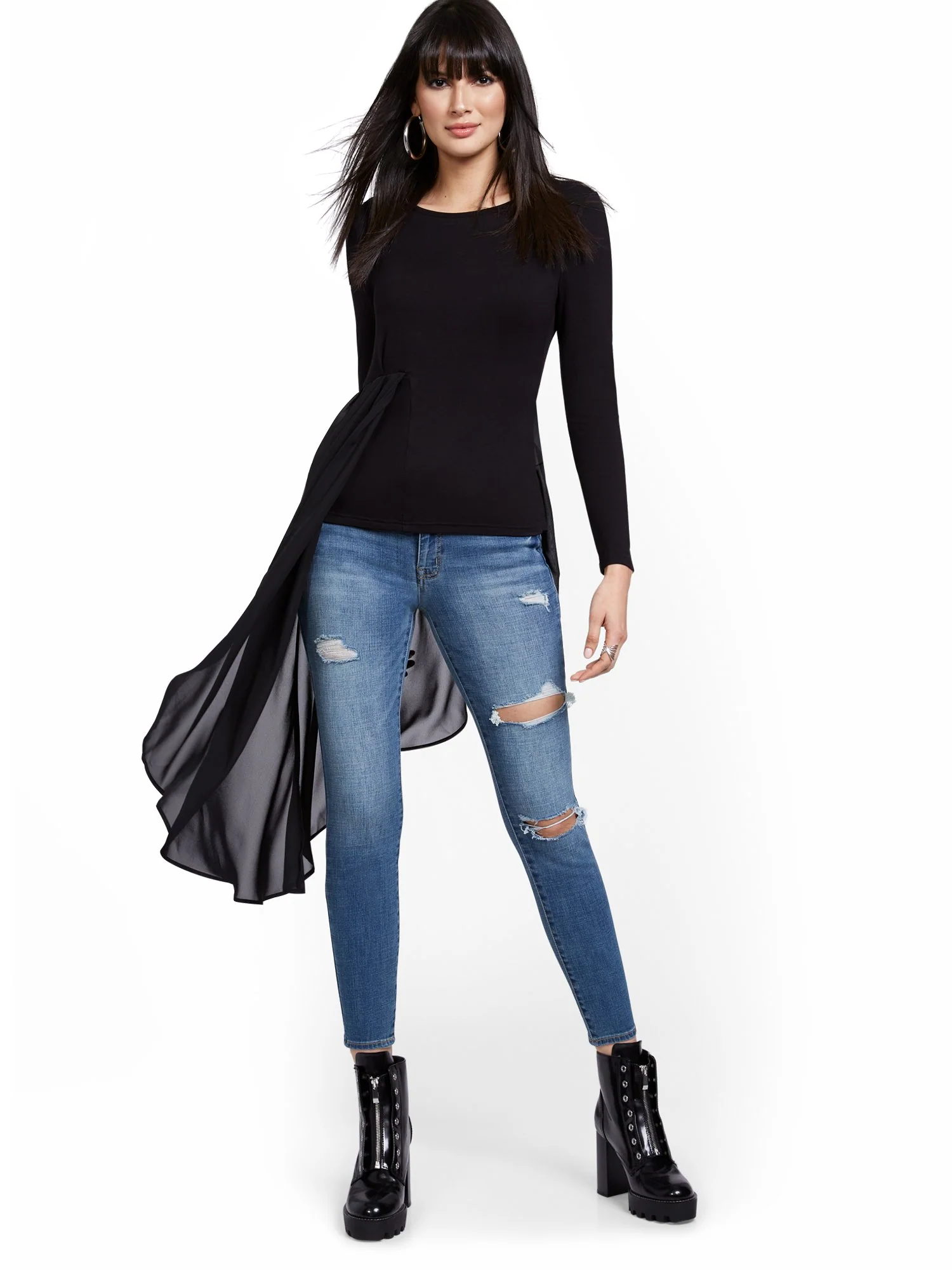 Petite Mya Curvy High-Waisted Sculpting No Gap Super-Skinny Ankle Jeans - Image 5