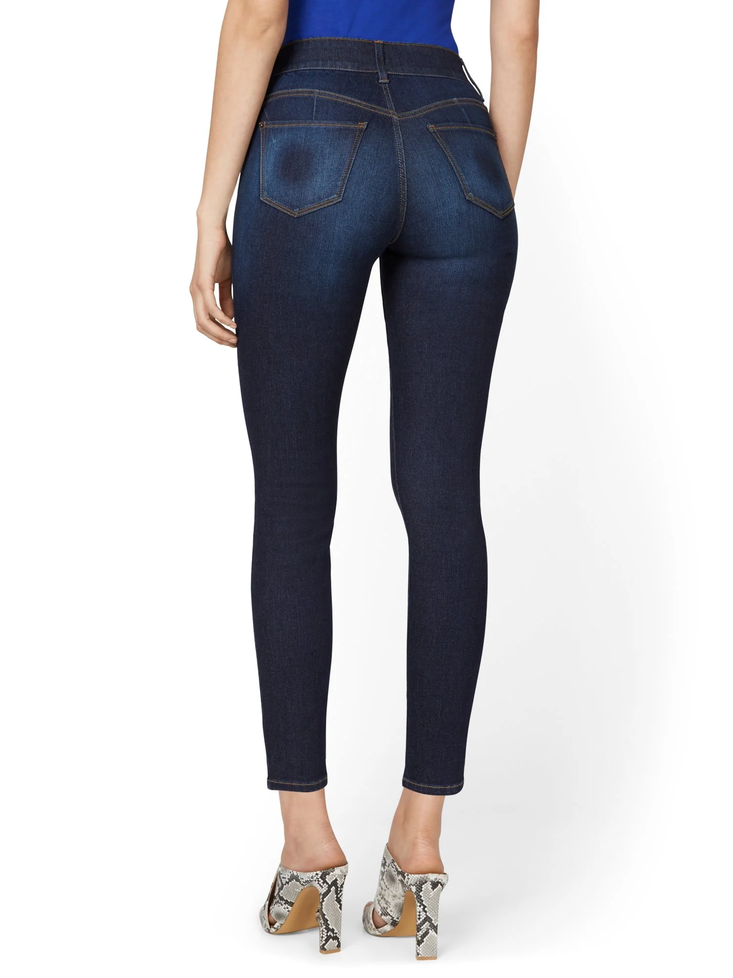 Petite Mya Curvy High-Waisted Super-Skinny Jeans - Dark Wash - Image 3
