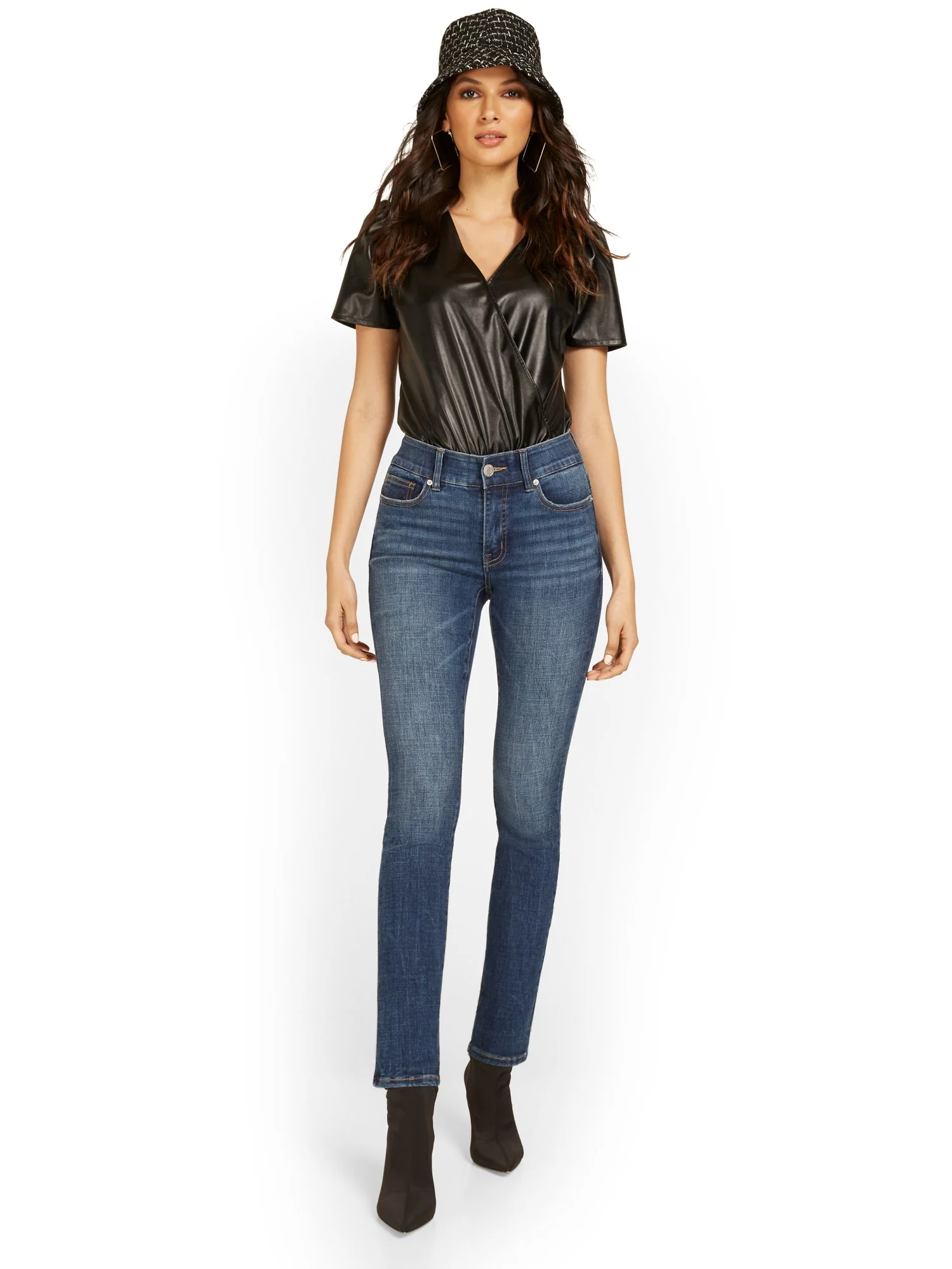 Petite Mya Curvy High-Waisted Super-Skinny Jeans - Medium Wash - Image 5
