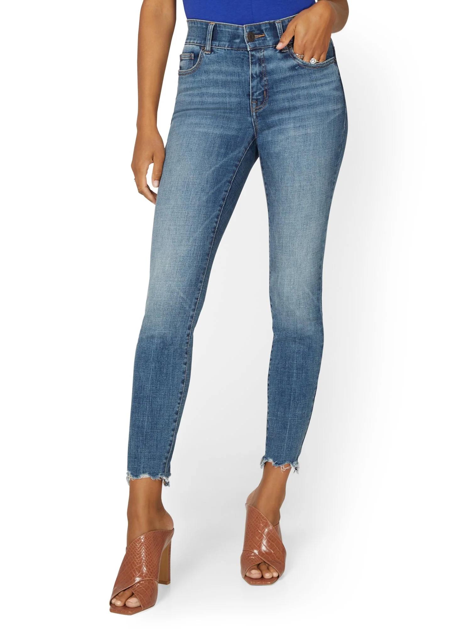 Petite Mya Curvy High-Waisted Super-Skinny Jeans - Medium Wash - Image 2