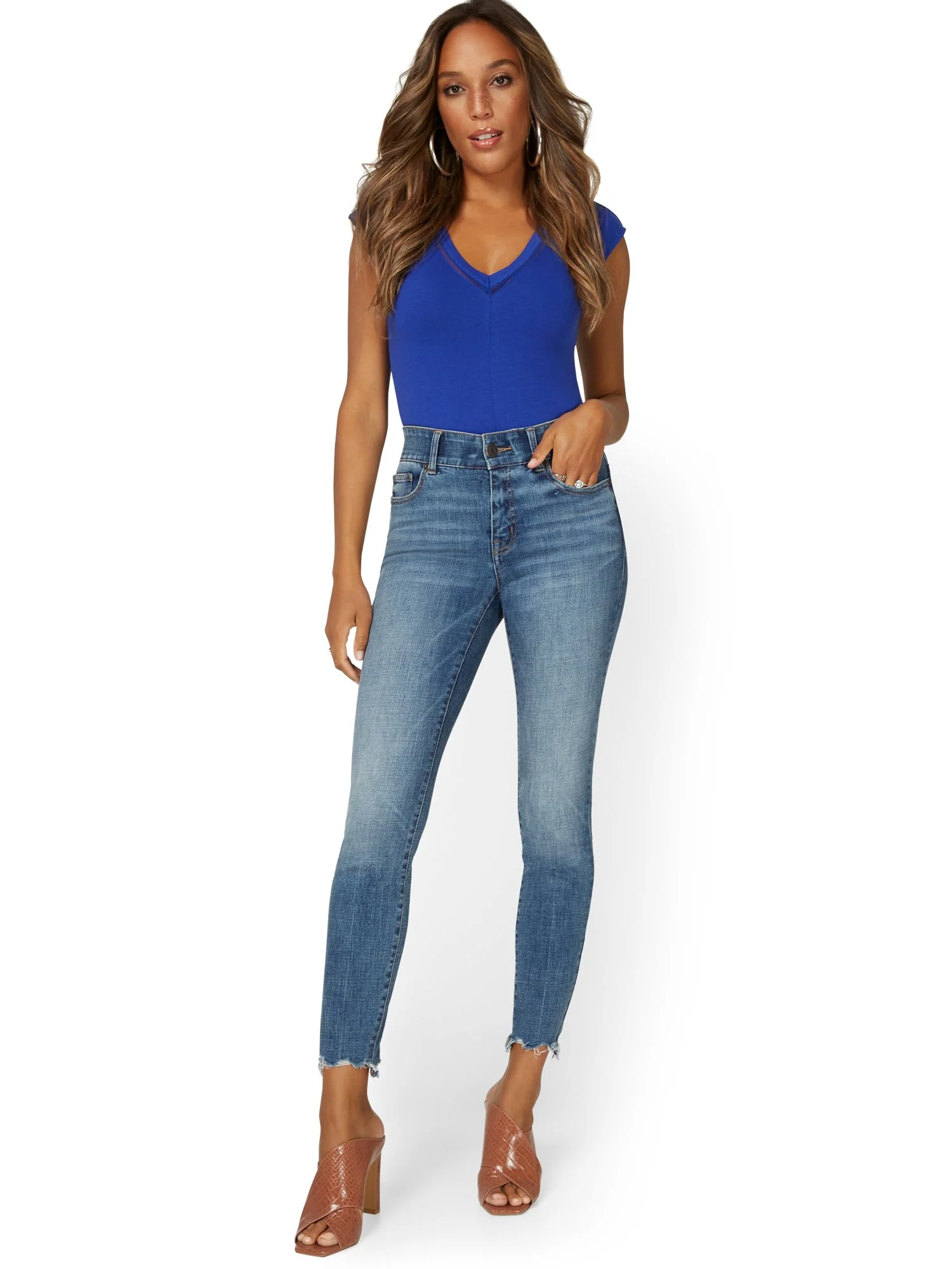Petite Mya Curvy High-Waisted Super-Skinny Jeans - Medium Wash - Image 5