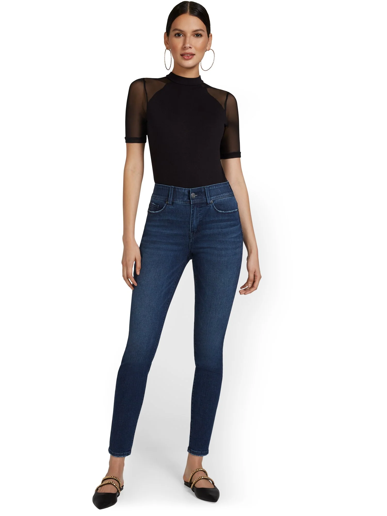 Petite Mya Curvy Ultra High-Waisted Super-Skinny Boost Jeans - Hamilton Wash - Image 5