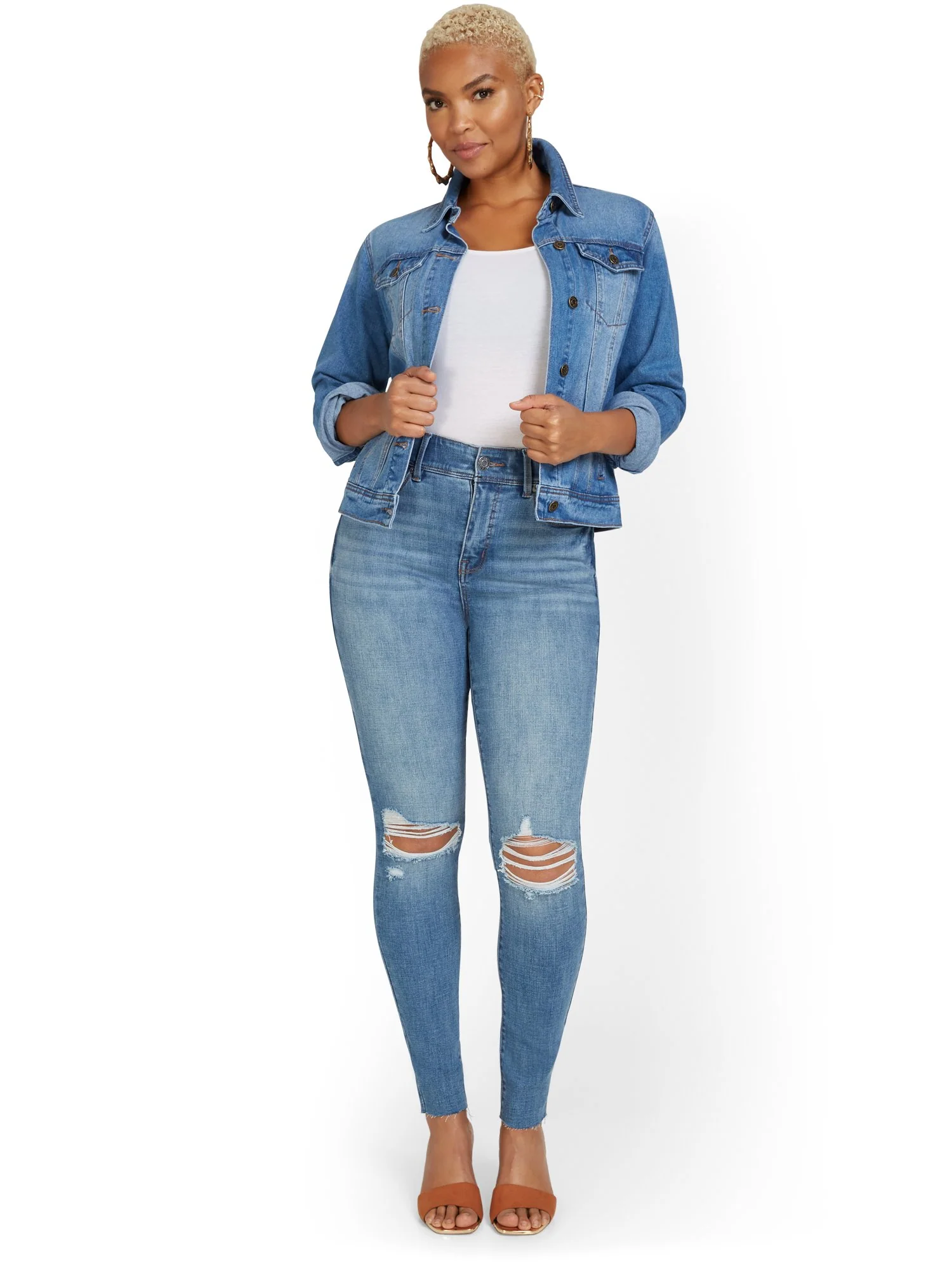 Petite Mya Curvy Ultra High-Waisted Super-Skinny Boost Jeans - Lindsay Wash - Image 7