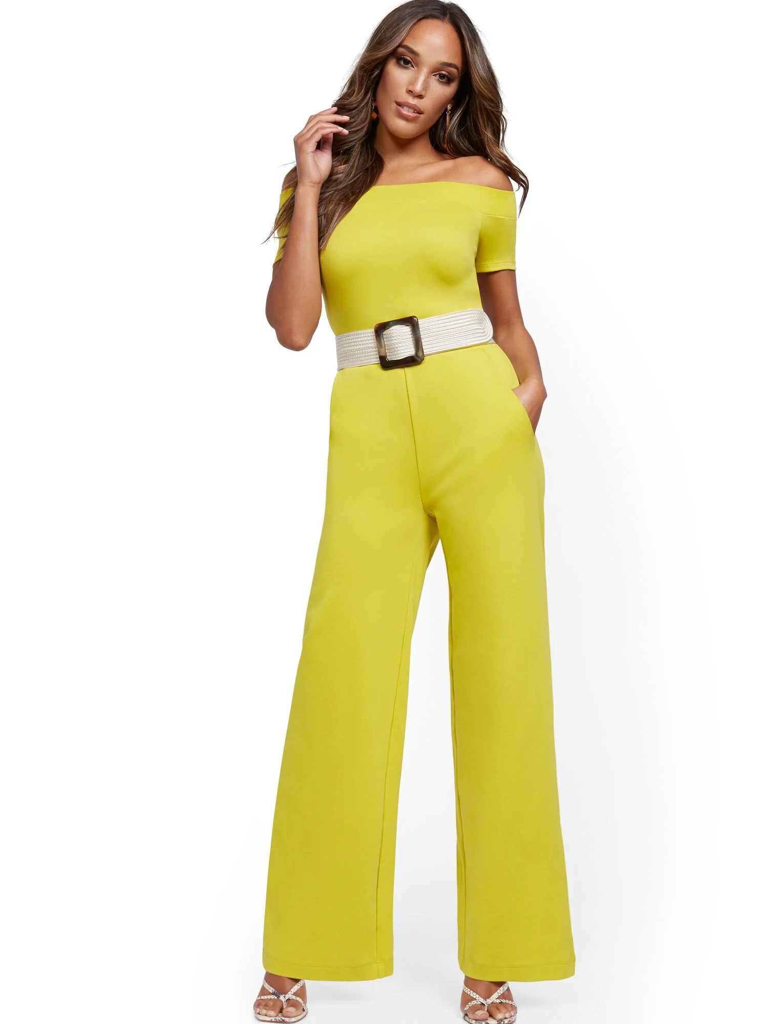 Petite Off-The-Shoulder Cotton Jumpsuit - Image 2