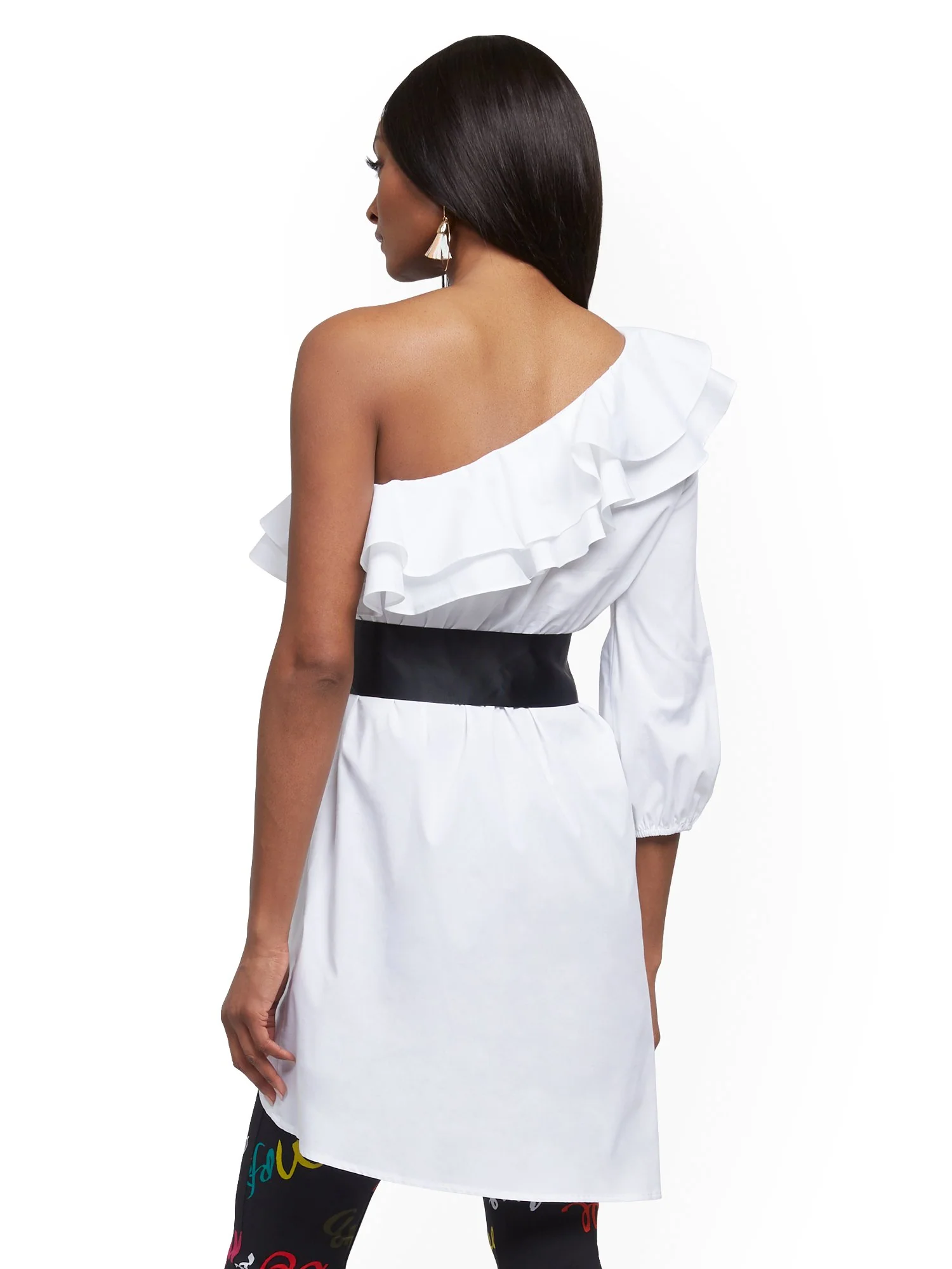 Petite One-Shoulder Poplin Top - 7th Avenue - Image 3