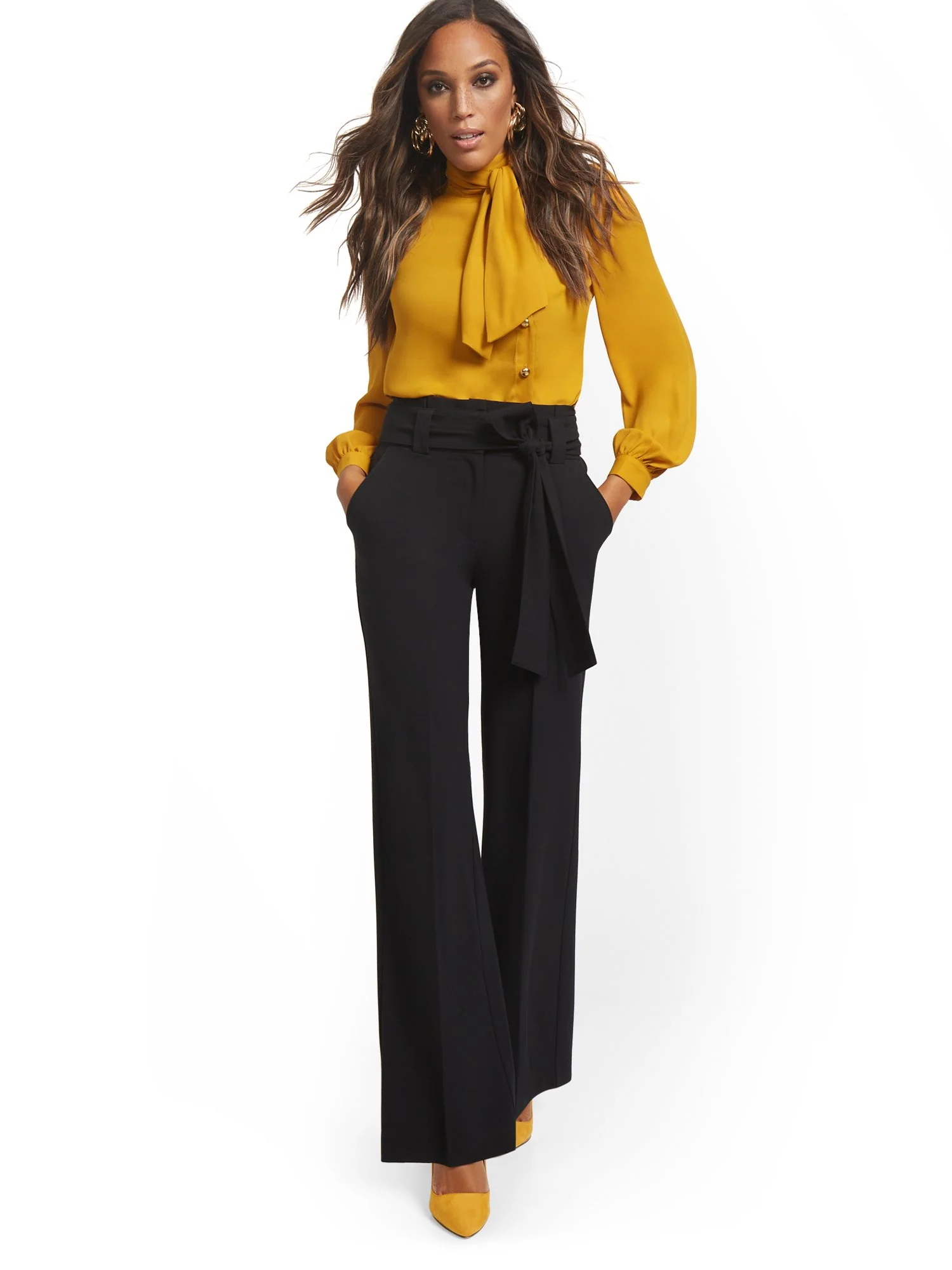 Petite Paperbag-Waist Wide-Leg Pant - 7th Avenue - Image 3
