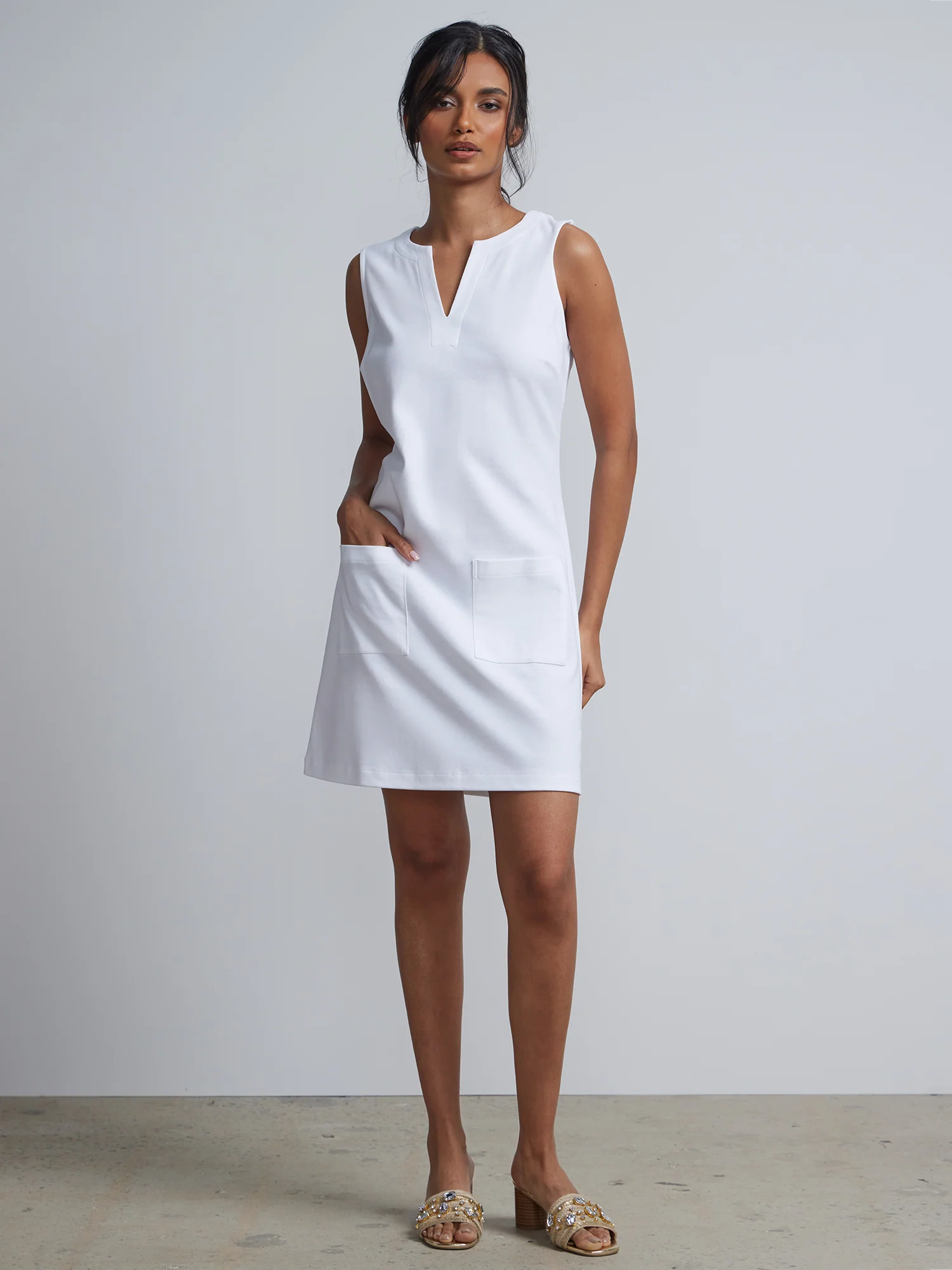 Petite Patch-Pocket Shift Dress - City Knits - Image 6