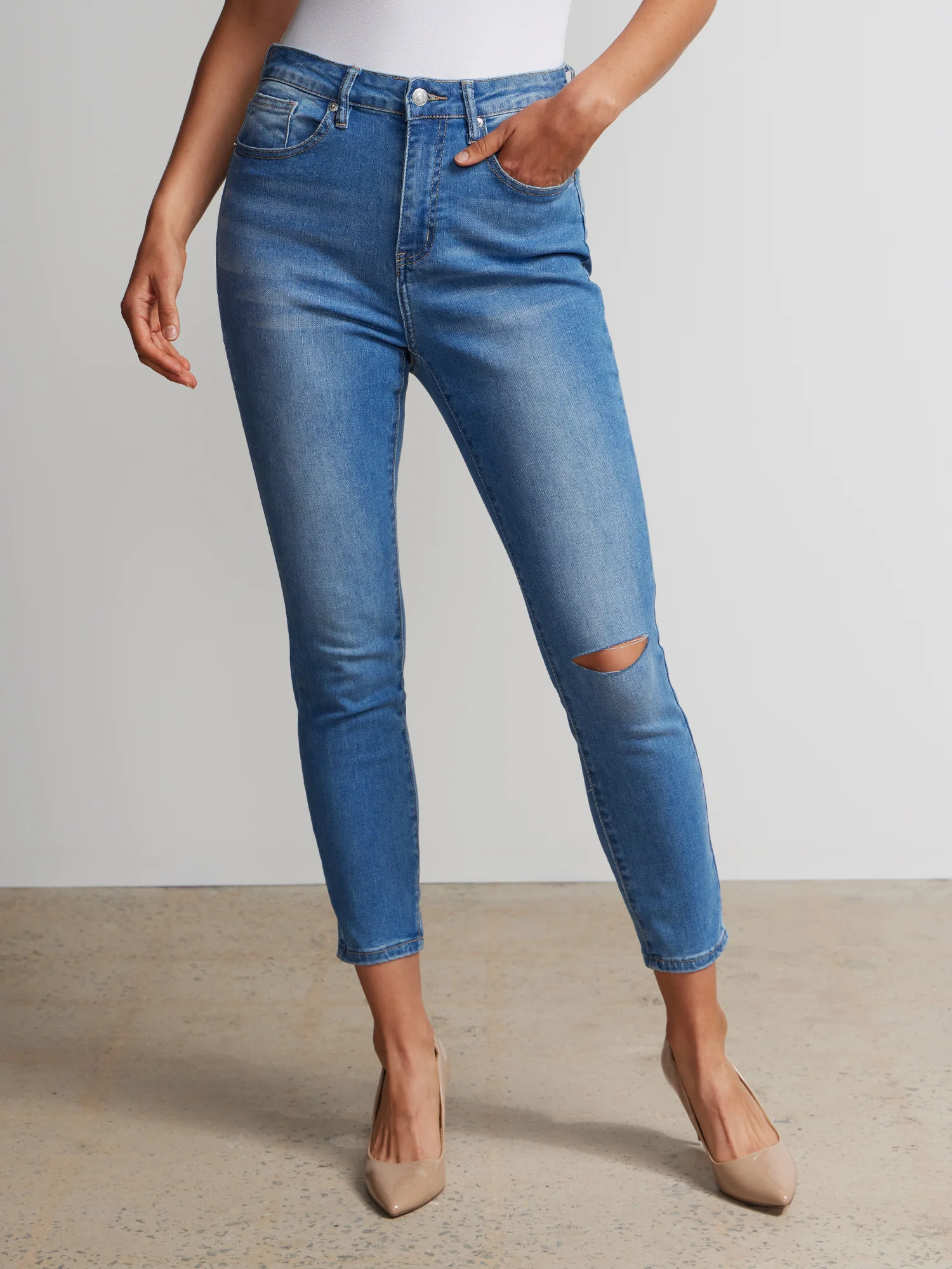 Petite Perfect Fit High Rise Ankle Skinny Jeans