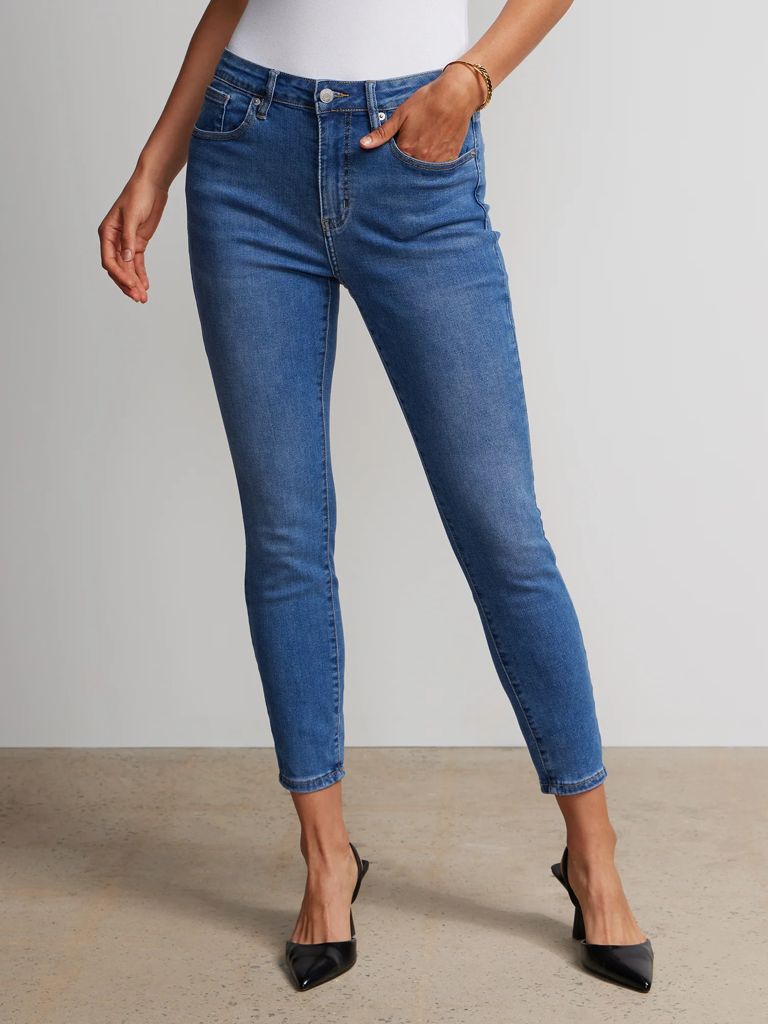 Petite Perfect Fit Mid Rise Ankle Skinny Jeans