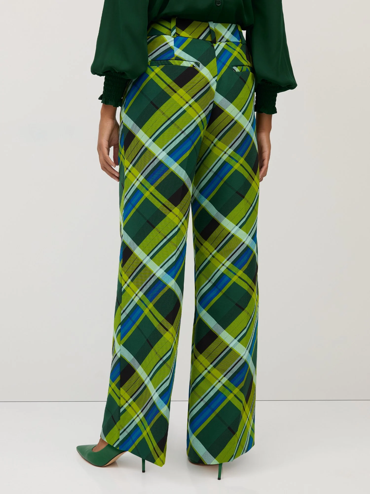 Petite Plaid High-Waisted Wide-Leg Pant - Image 3