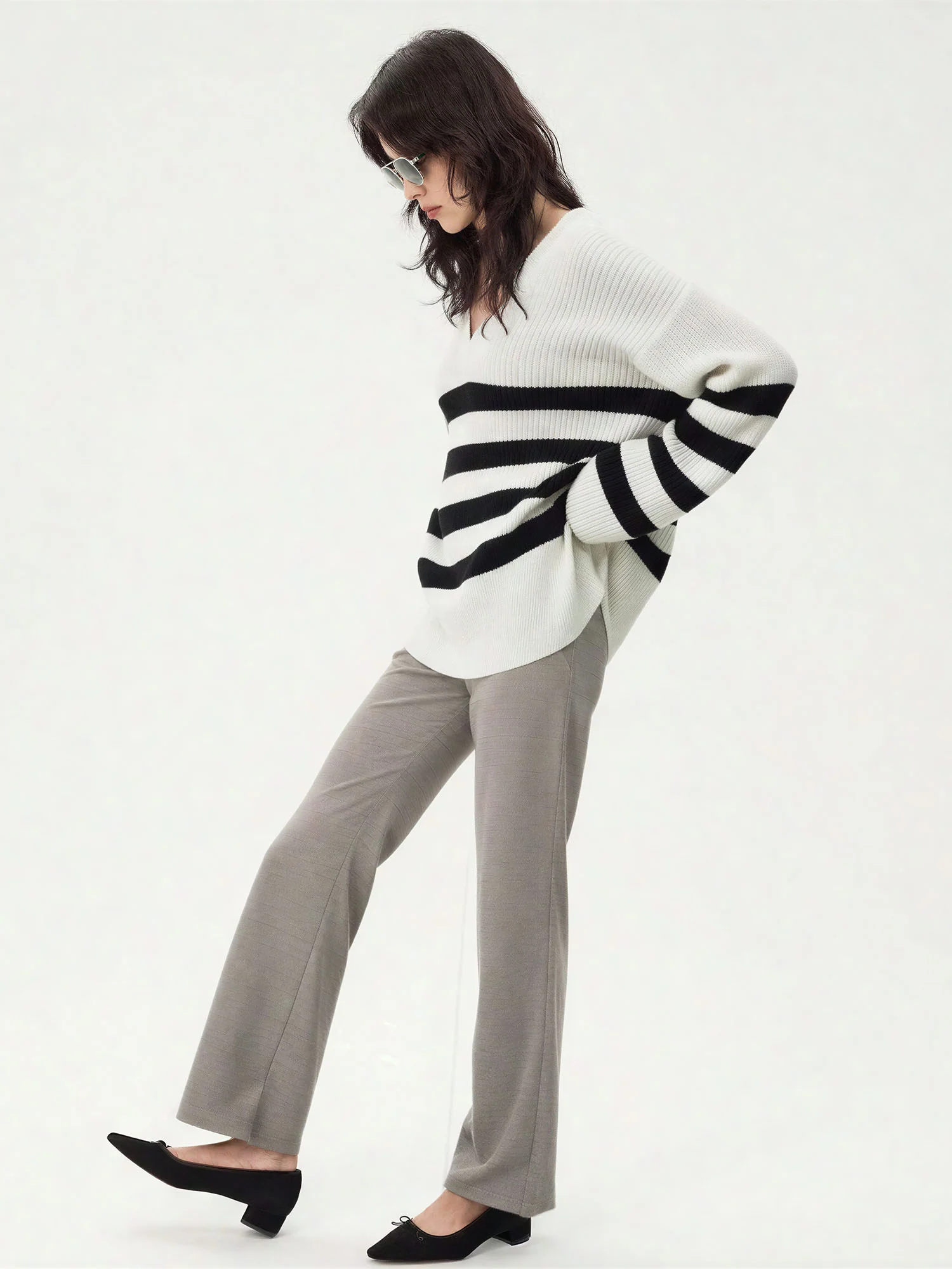 Petite Ponte Wide Leg Mid Rise Pant - Image 13