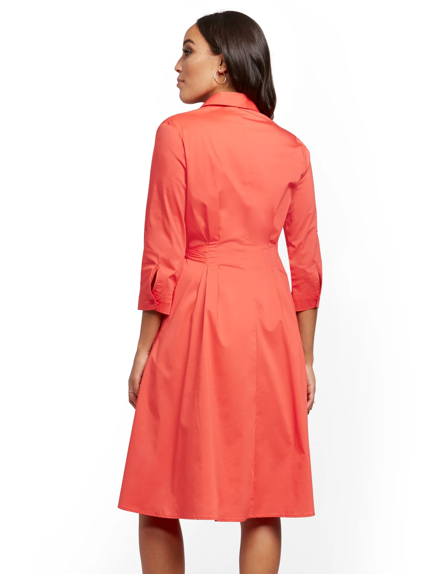 Petite Poplin Belted Midi Shirtdress - Image 3