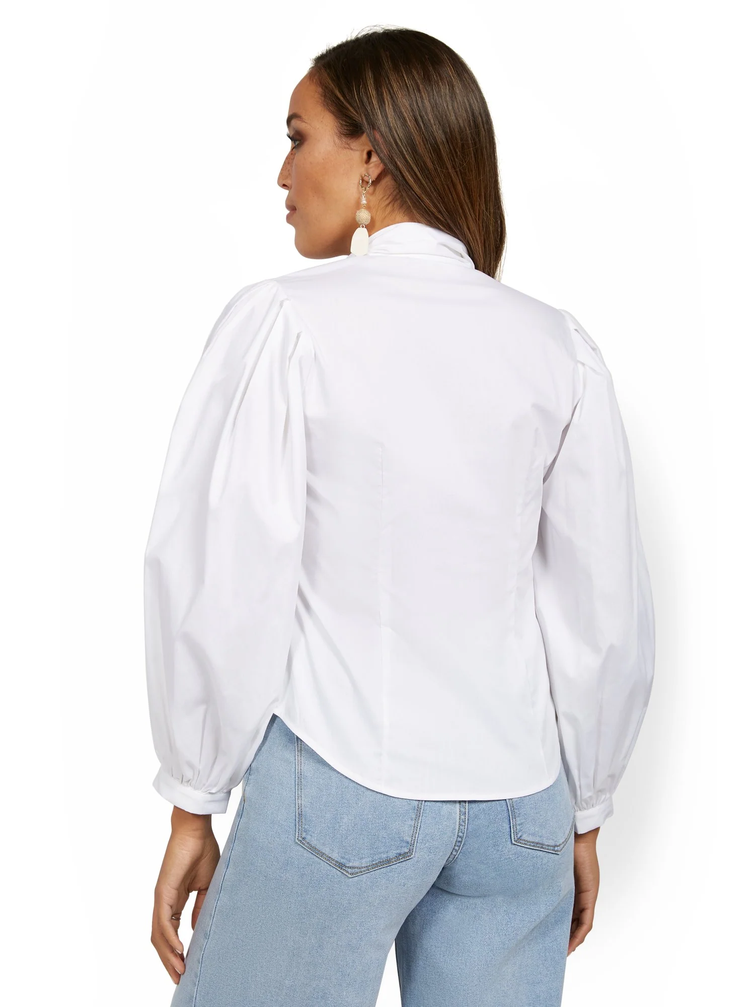 Petite Poplin Bow Shirt - Lily & Cali - Image 3