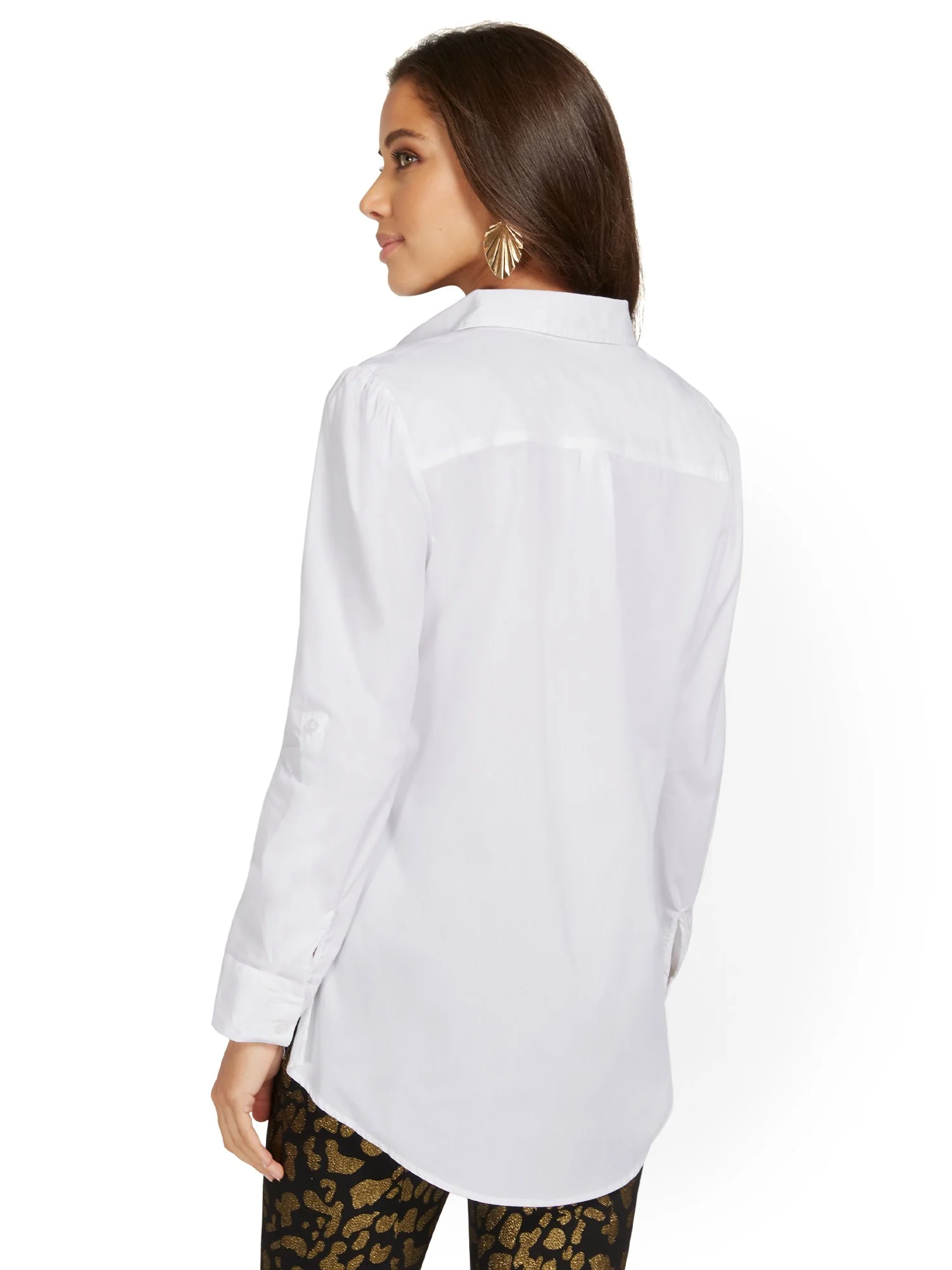 Petite Puff-Sleeve Madison Tunic Shirt - Image 5