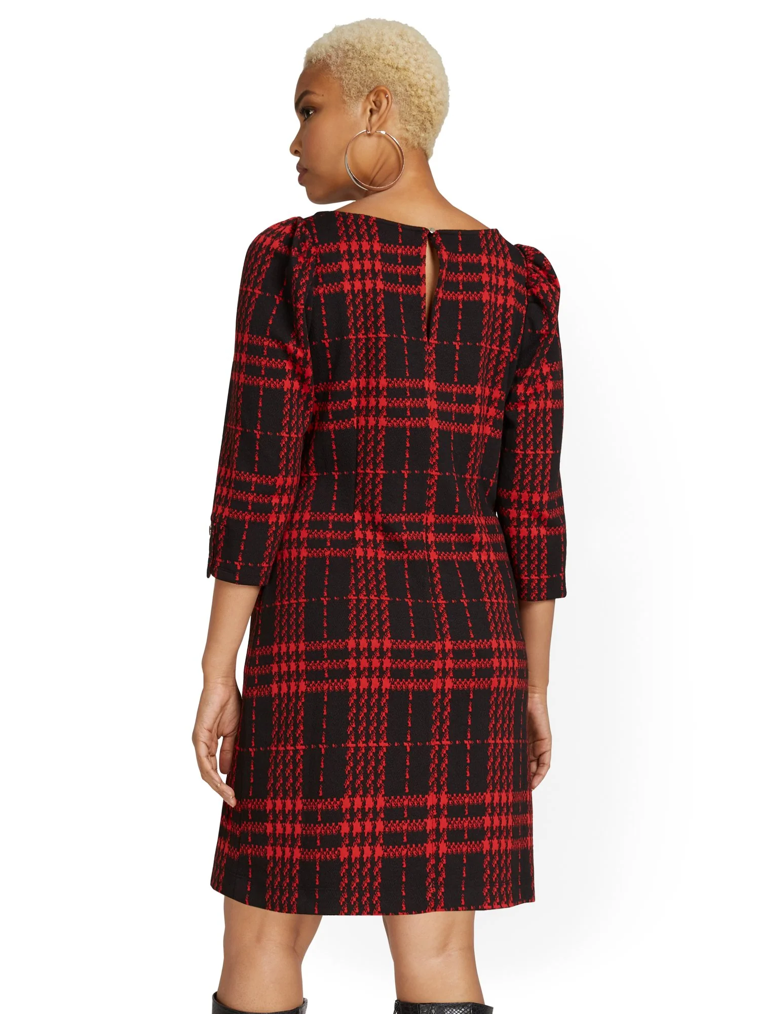 Petite Puff-Sleeve Shift Dress - Superflex - Image 3