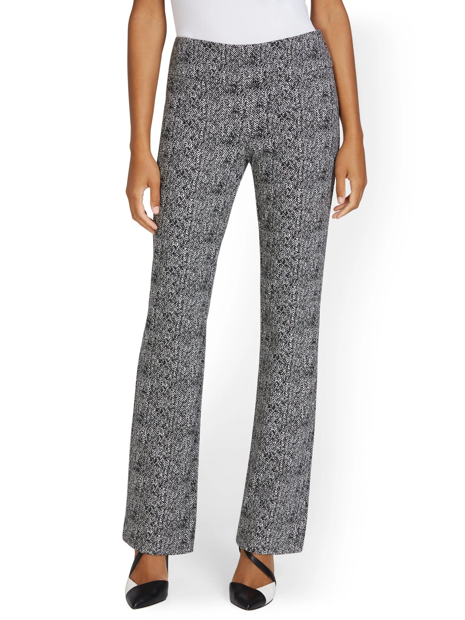 Petite Pull-On Crosshatch Bootcut Ponte Pant - Superflex - Image 5