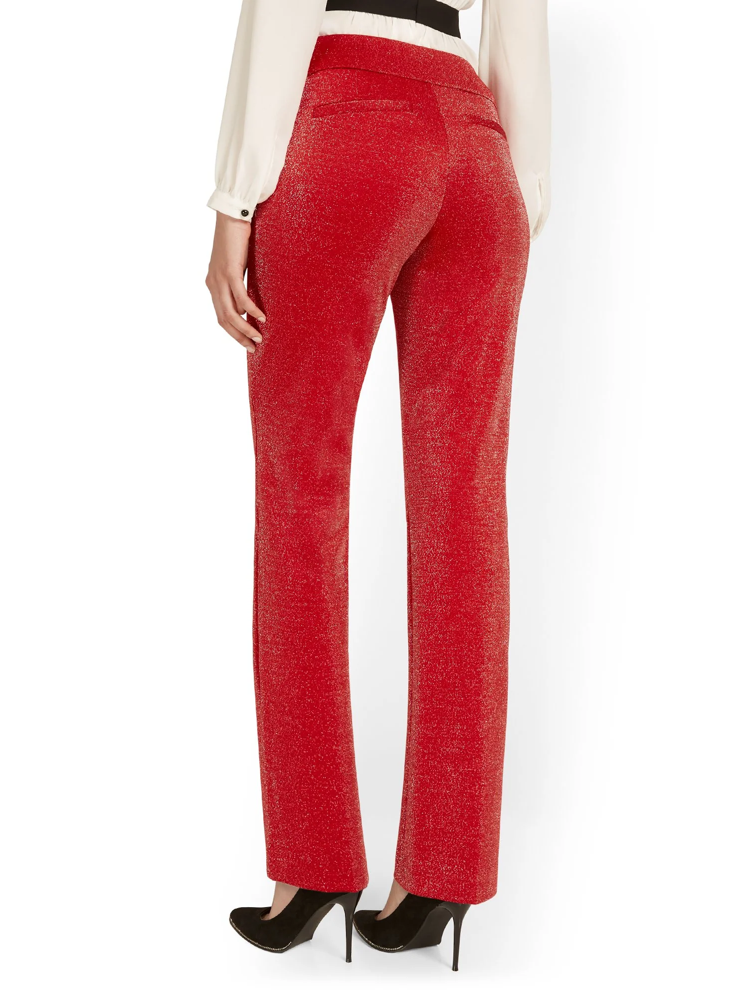 Petite Pull-On Glitter Straight-Leg Ponte Pant - Superflex - Image 3