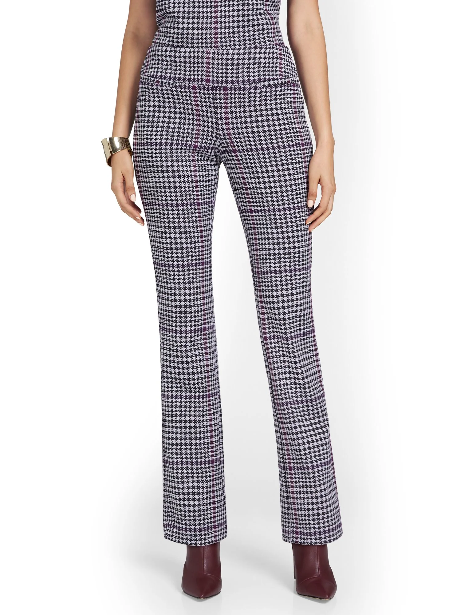 Petite Pull-On Houndstooth Bootcut Ponte Pant - Superflex - Image 5