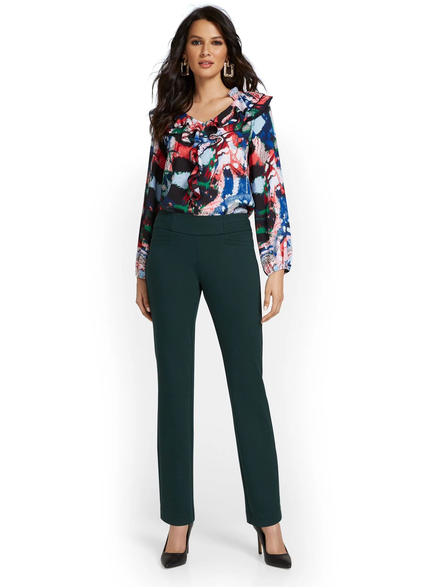Petite Pull-On Straight-Leg Ponte Pant - Superflex - Image 17